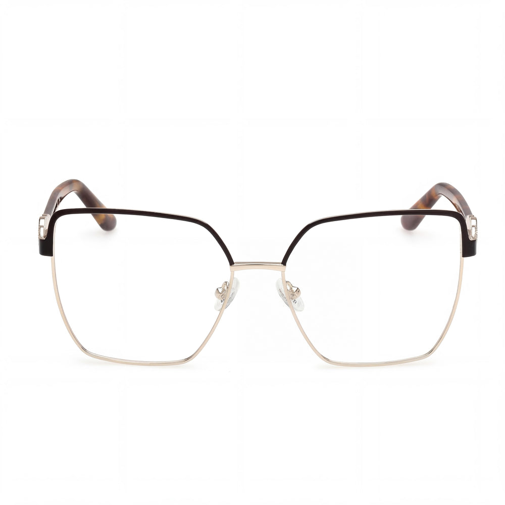GUESS Gu50229 Gafas Metálicas para Mujer Marrón Oscuro Mate Habana Rubio 57mm