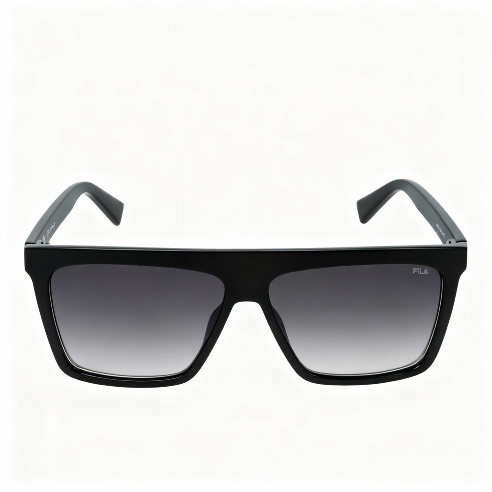 Gafas de sol Fila SFI834 para hombre, no polarizadas, con degradado ahumado negro brillante inyectado, 60 mm