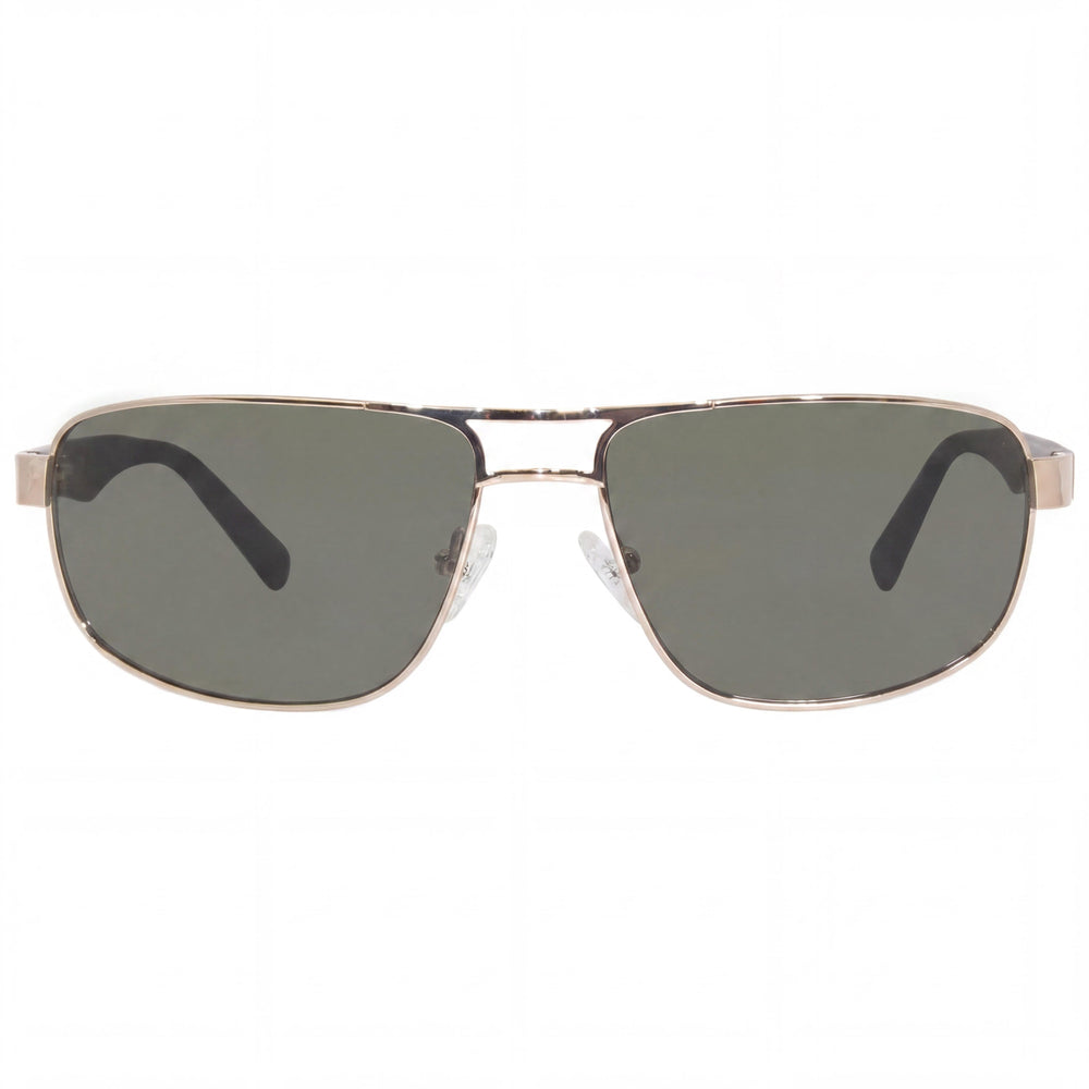 Harley-Davidson Hd0946x Unisex Rectangle Acetate Eyewear 60mm Shiny Pale Gold/Matte Black Frame, Green Lenses