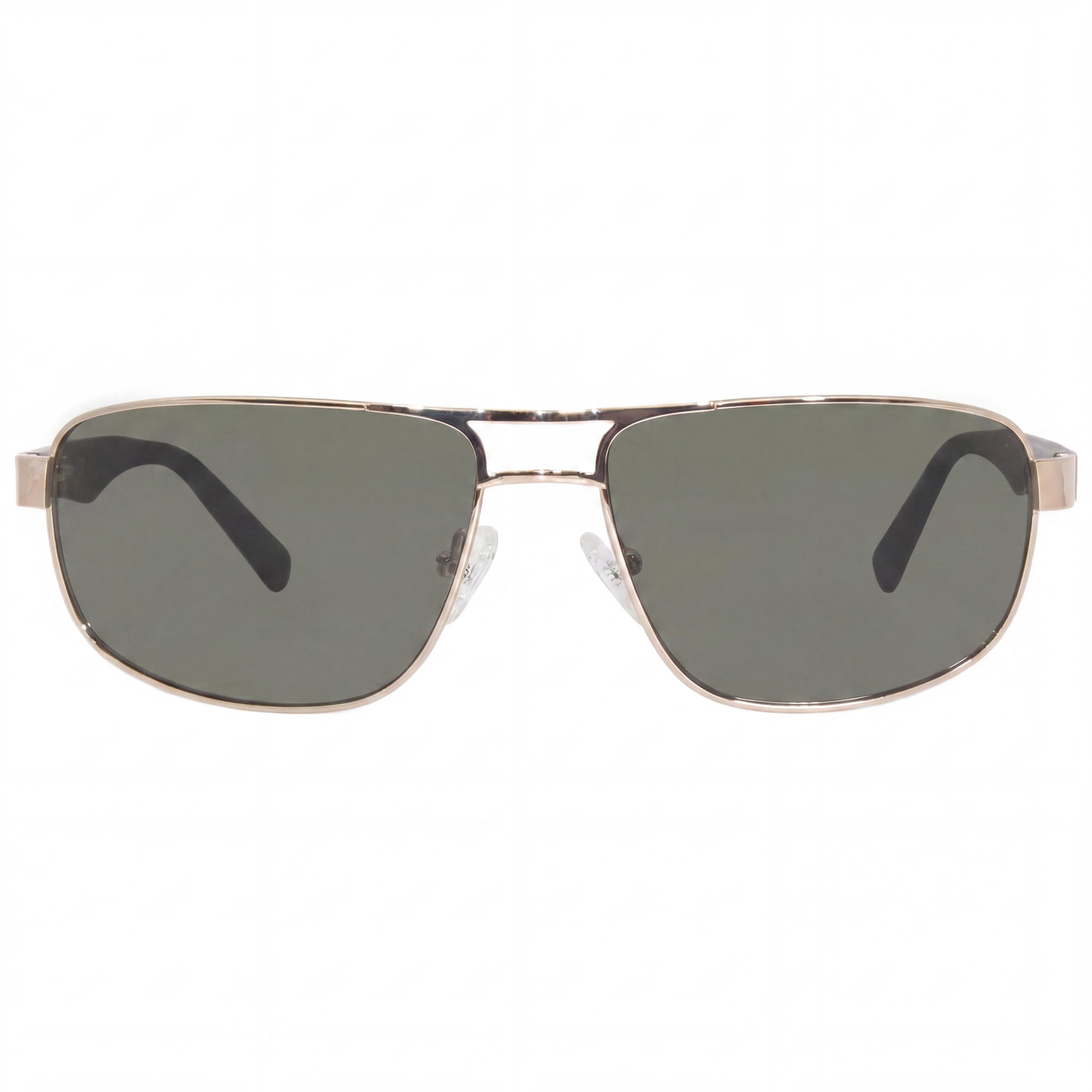 Harley-Davidson Hd0946x Unisex Rectangle Acetate Eyewear 60mm Shiny Pale Gold/Matte Black Frame, Green Lenses, Photo 2