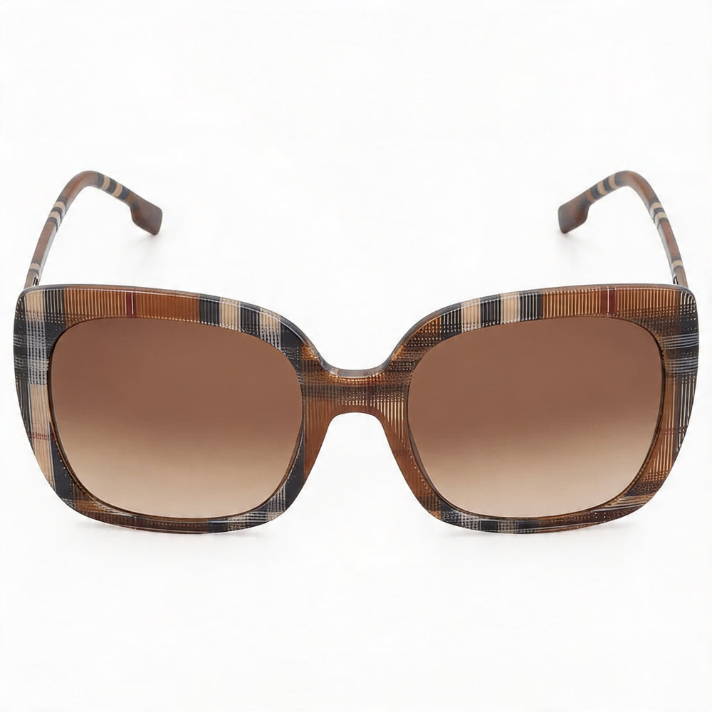 BURBERRY Women's 0be4323 Check Brown Plastic, Brown Gradient UV Protection Lenses 54mm