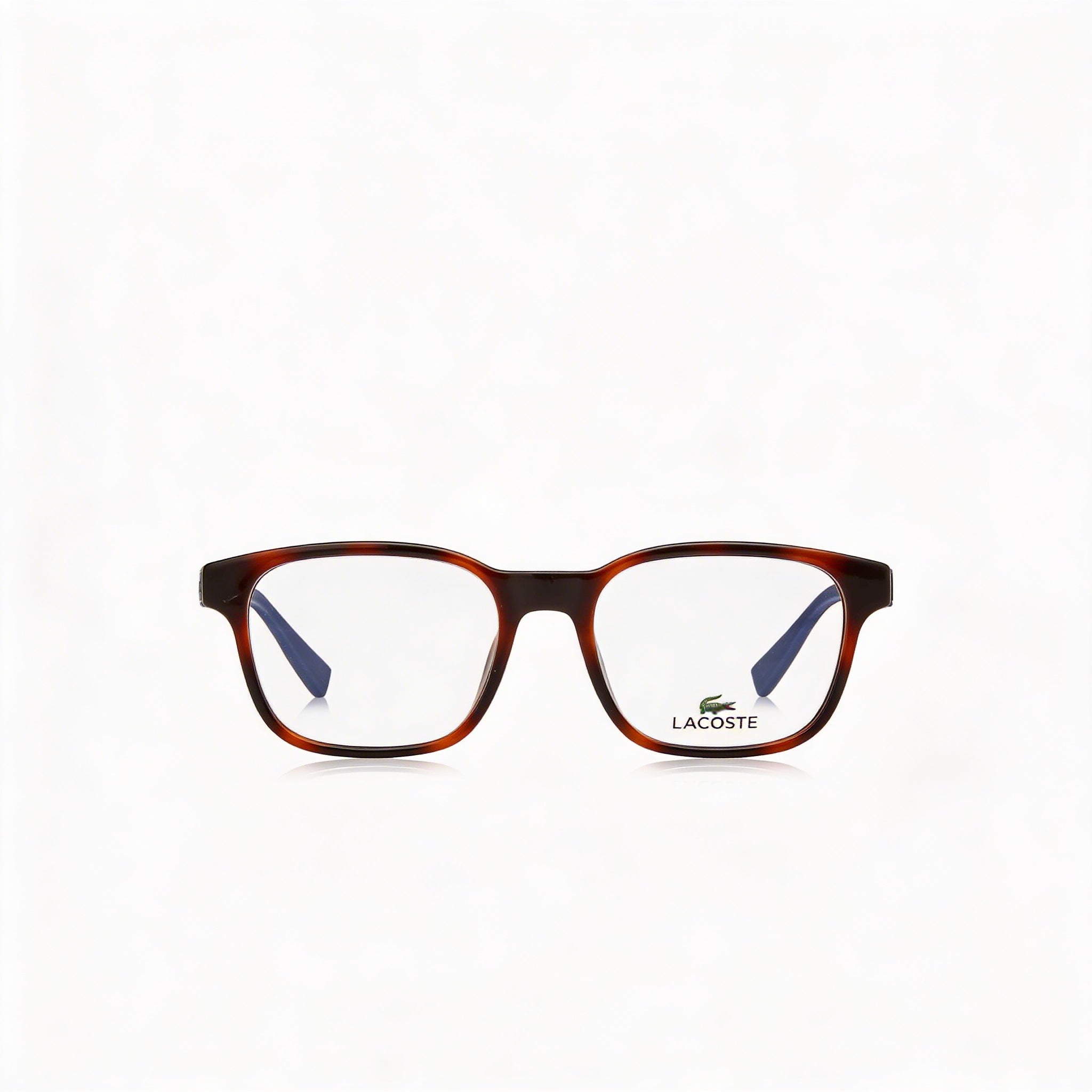 Lacoste Modern Unisex Optical Eyeglasses with Havana Plastic Frame featuring 49mm Lens Width, Photo 2