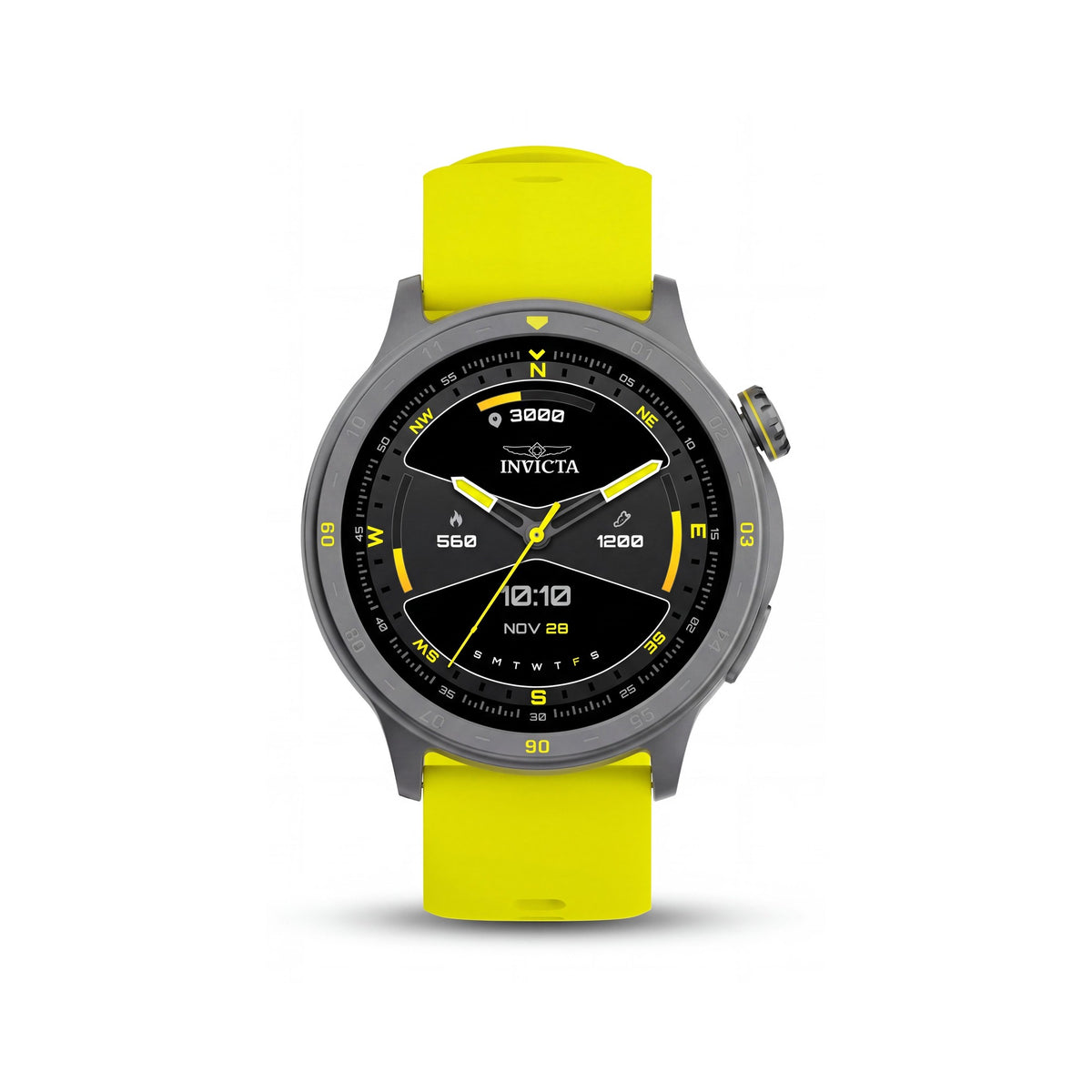 Invicta Casual I-Tech-004 Reloj inteligente digital unisex, pantalla de 1,43", GPS, Bluetooth, resistente al agua, negro y amarillo, Photo 1