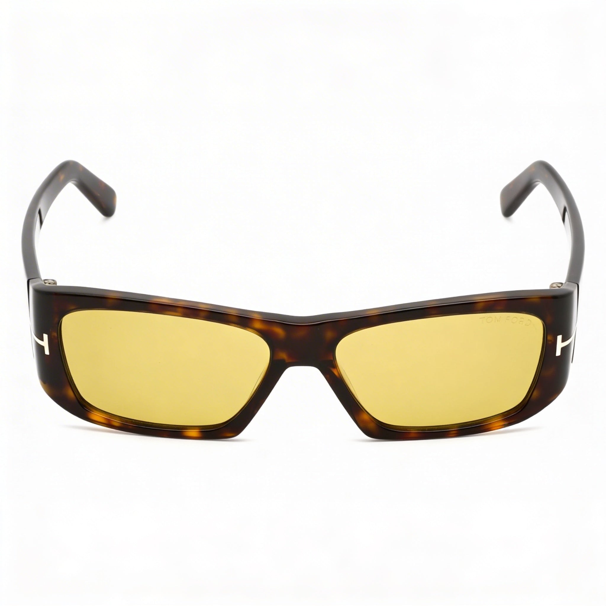 Tom Ford Andres FT0986 Unisex Square Full-Rim Plastic Tortoise Frame Yellow 100% UV Sunglasses 56mm, Photo 2