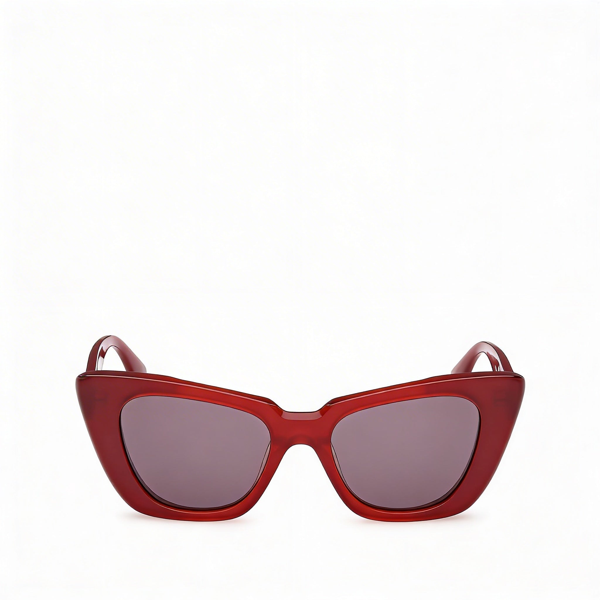 MaxMara Mm0099 Women's Acetate Frame Eyeglasses with Shiny Dark Red Frame and Shiny Red Lenses 50-18-140, Photo 2