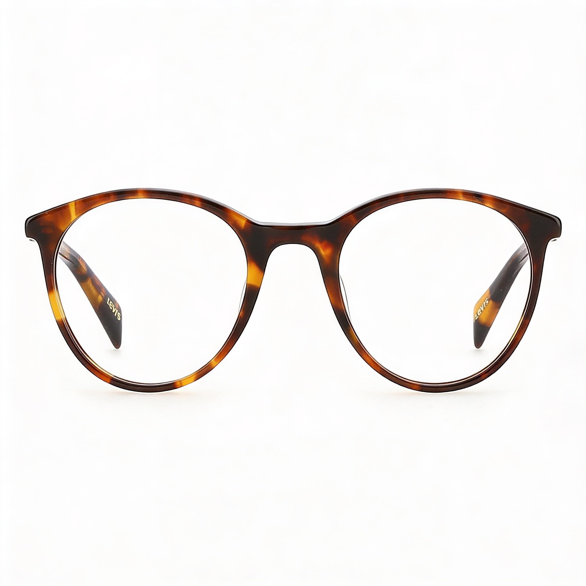 Levi's Lv 1005 Unisex Panthos Havana Plastic Frame Eyeglasses with Plastic Demo Lens and Branded Case 50-22-145, Photo 1