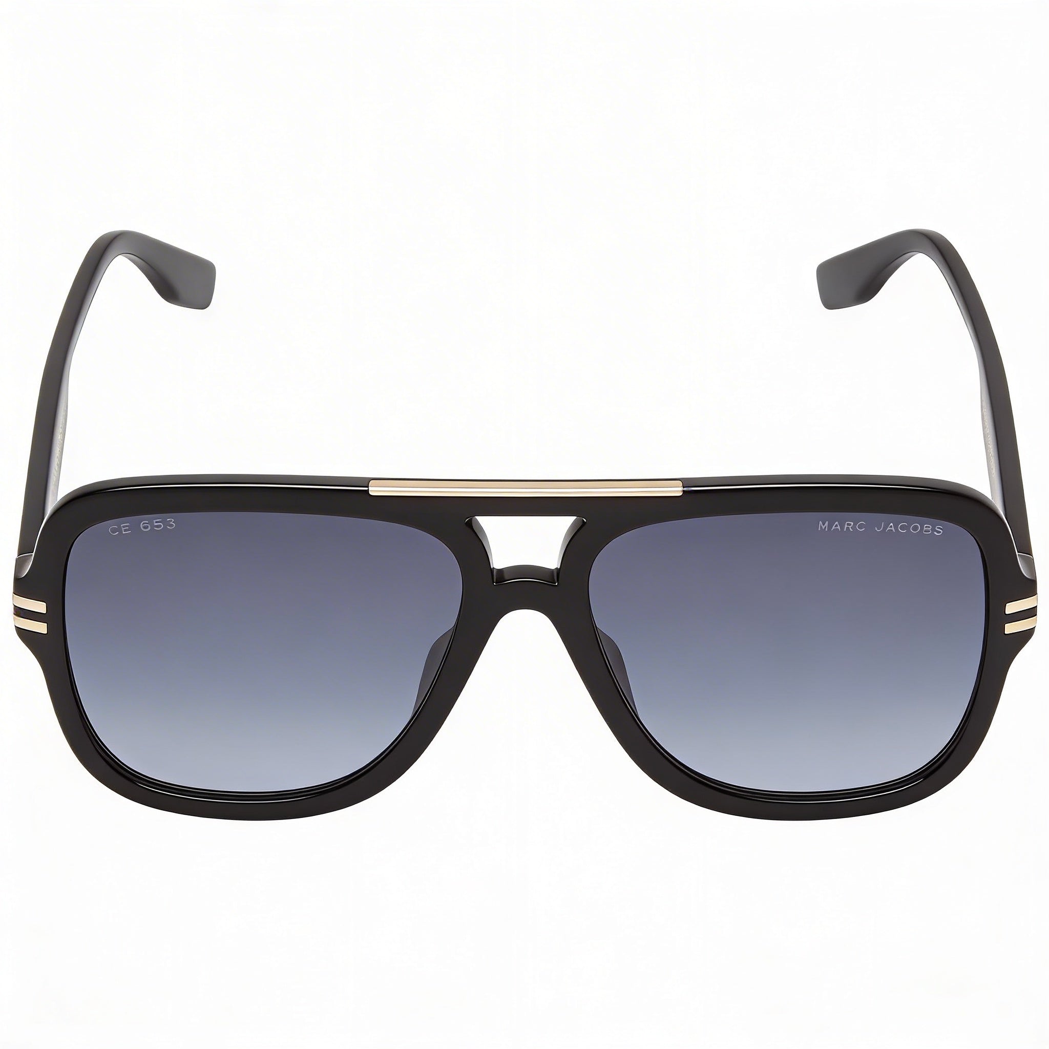 Marc Jacobs Comtemporary Unisex Black Acetate Sunglasses with UV Protection, Dark Grey Shaded Lenses 58mm, Photo 2