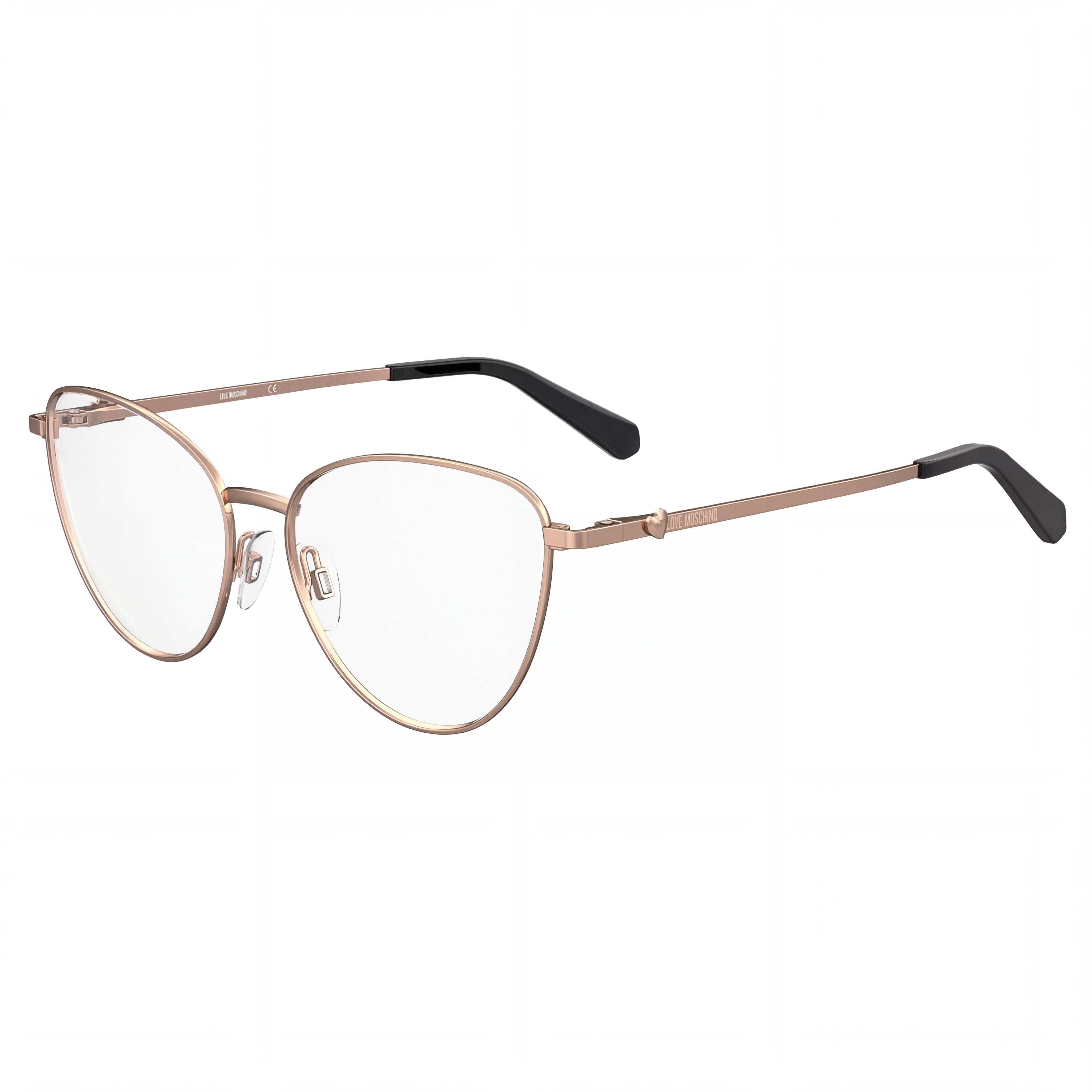 Gafas de sol de mujer Love Moschino con montura de acetato tipo Cat Eye, lentes que no son de policarbonato, color cobre dorado 55, Photo 1