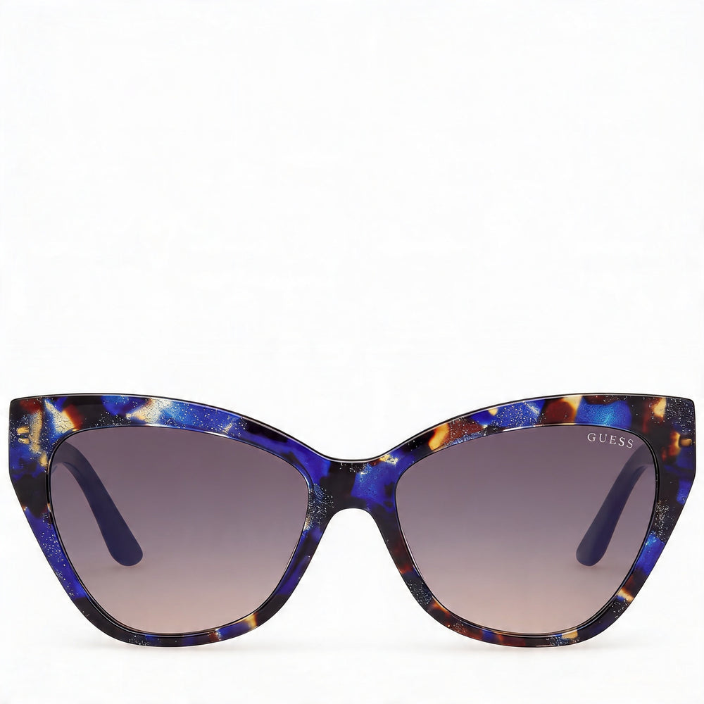 GUESS Gu00204 Women's Blue Havana Plastic Frame UV 400 Gradient Brown Lenses Sunglasses 55mm