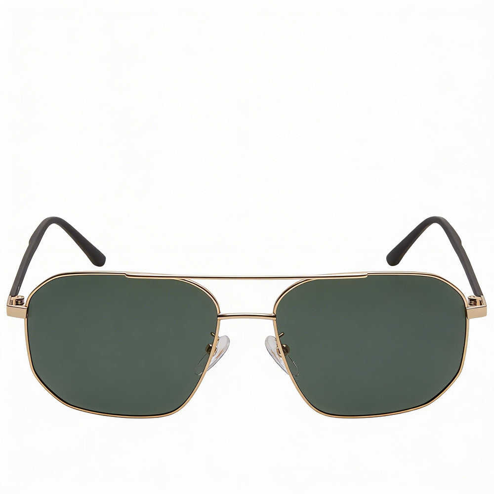 Fila Casual Men's Metal-Injected Shiny Rose Gold Frame Green Polarized UV Sunglasses 58-16-140