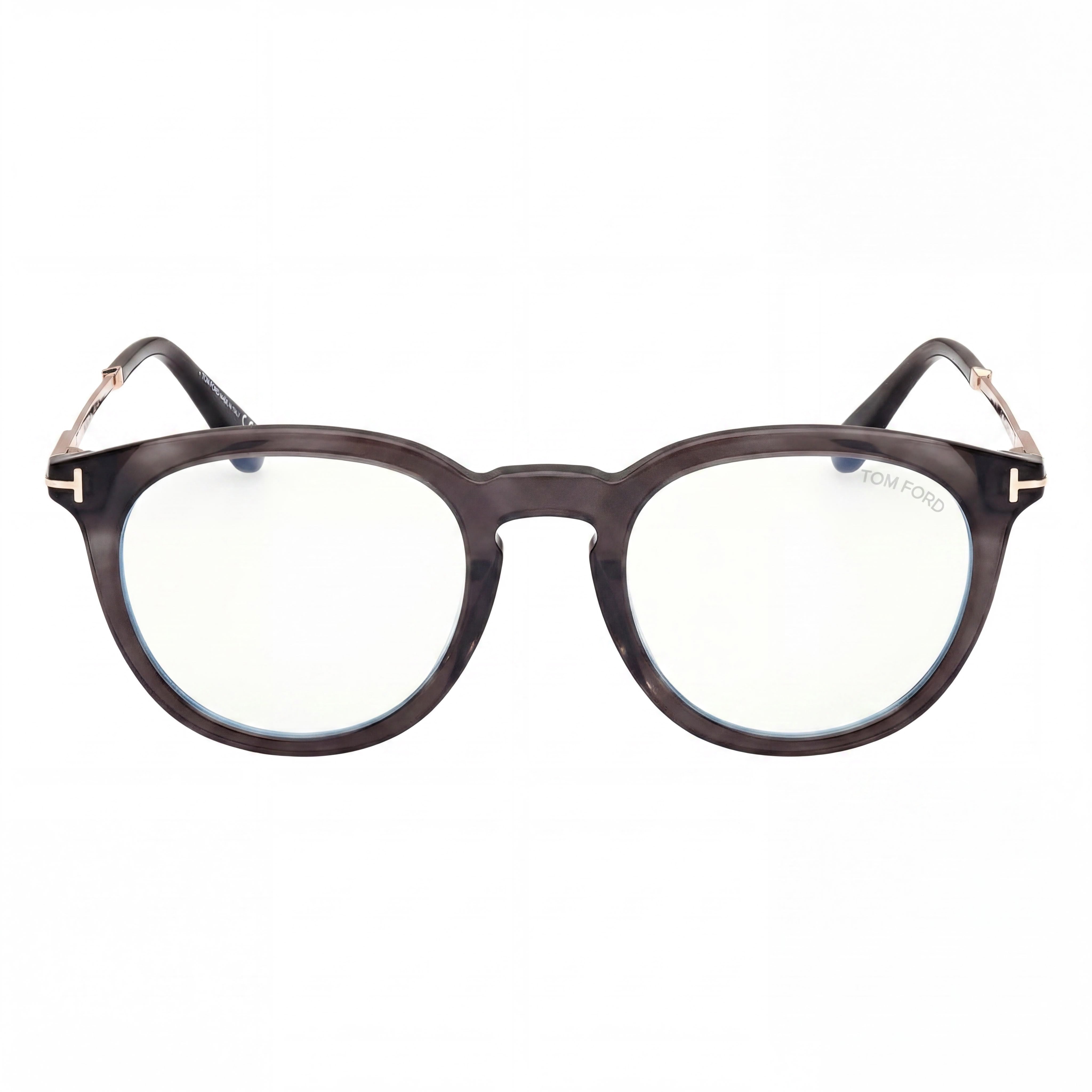 Tom Ford Ft5905-b Unisex Shiny Black & Rose Gold Blue Filter Plastic Frame Clear Blue Light Block Lenses 49-21-145, Photo 2