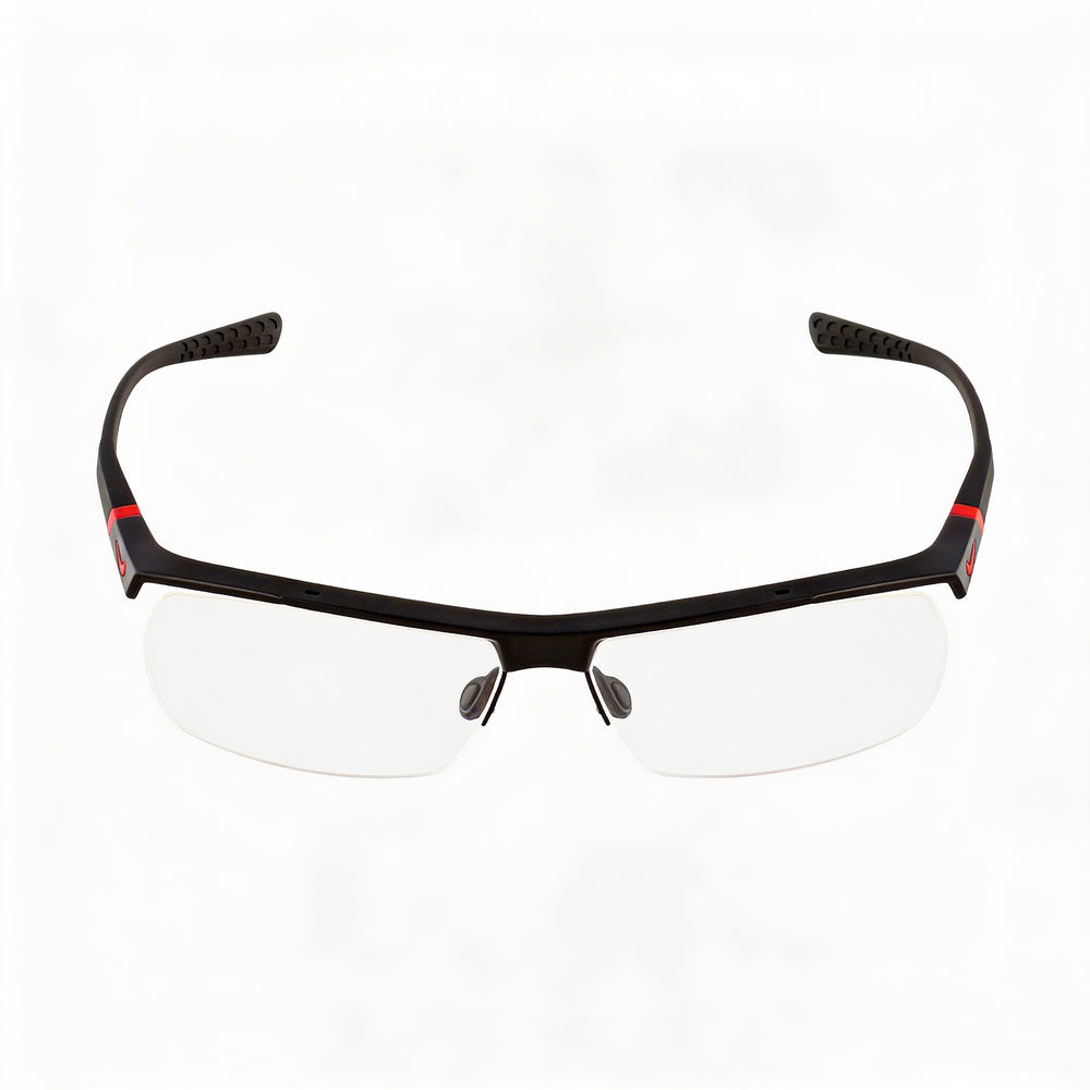 Nike Men's Rectangular 7071/2 Plastic Dark Anthracite, Black Frame Gloss Black Clear non- Lenses 57mm