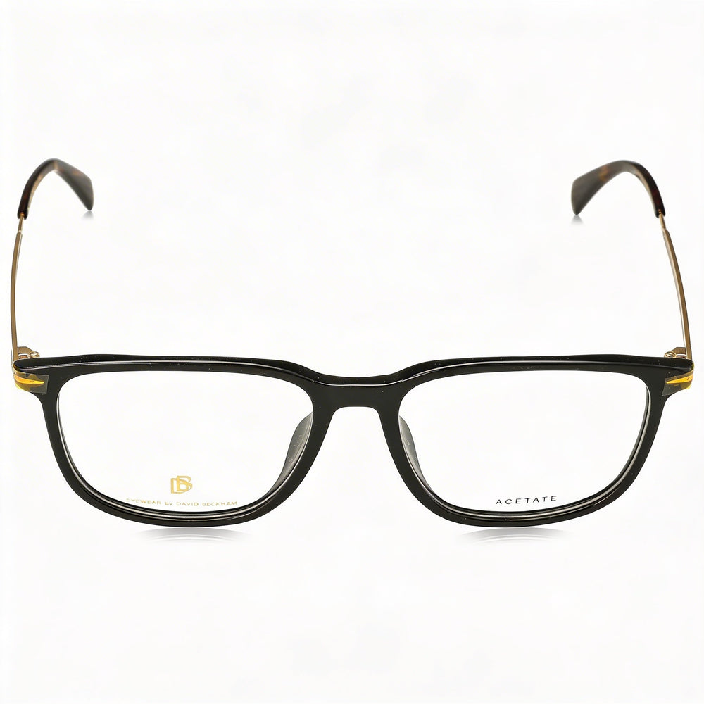 David Beckham Db 7074/F Men's Rectangular Plastic Frame Polycarbonate Lens Black Gold 55mm Eyewear