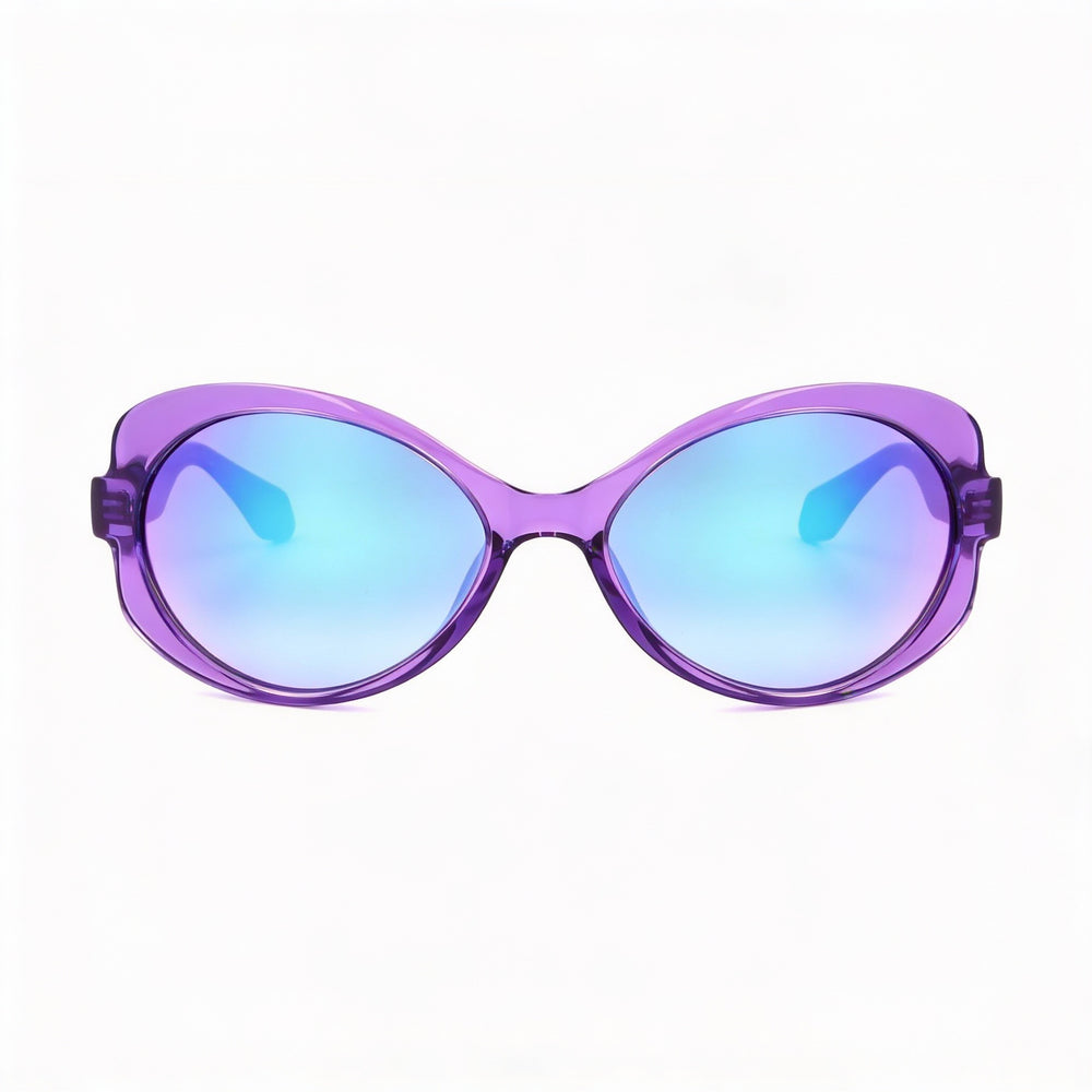 Gafas de sol adidas Originals Contemporaneo para mujer, con montura de acetato morado brillante transparente y degradado, protección UV y espejo, 56 mm
