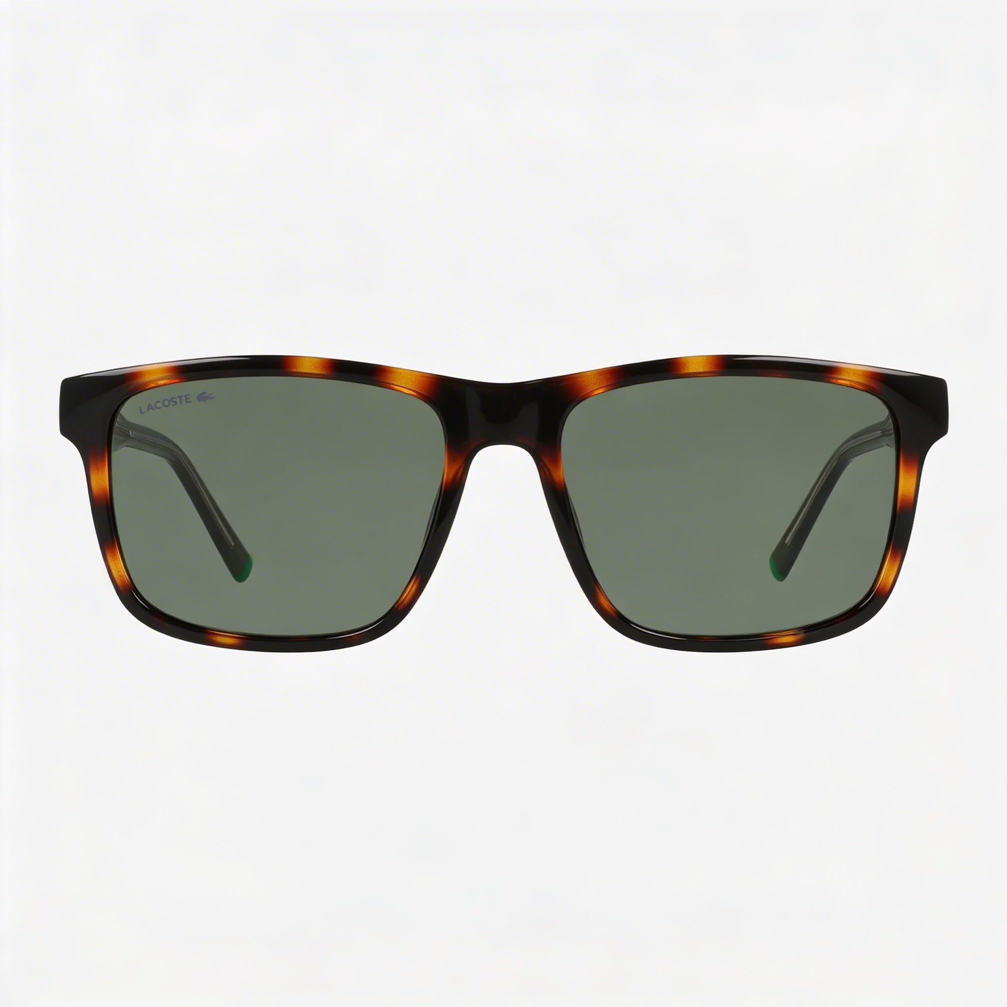 Gafas de sol Lacoste L6025s unisex con montura de inyección Habana y lentes de policarbonato verde sólido con protección UV 400 de 56 mm, Photo 2