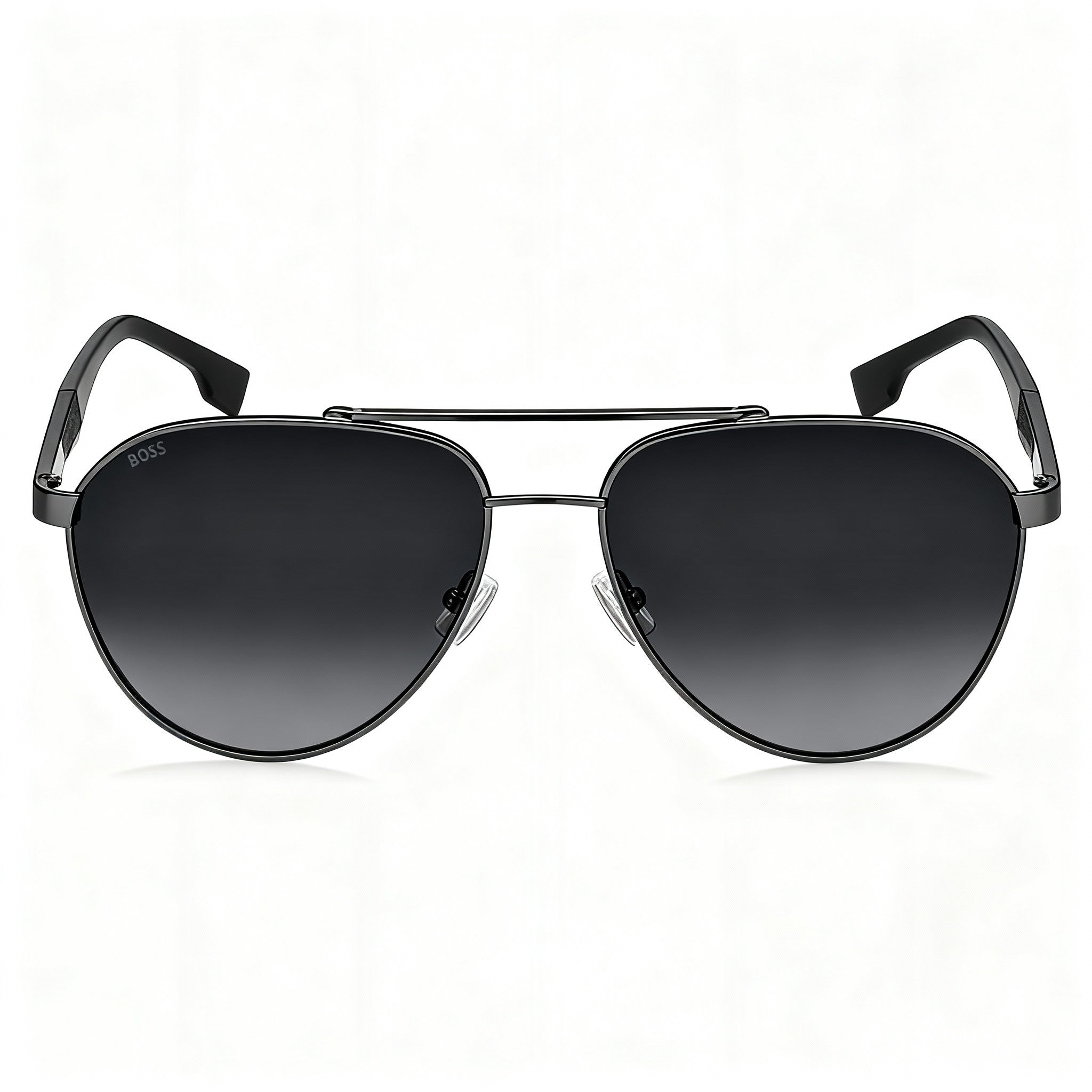 Hugo Boss Contemporary Unisex Alloy Steel Sunglasses, Brown Sol-X Grey, Dark Ruthenium Grey Non-Polarized Lenses, 60mm