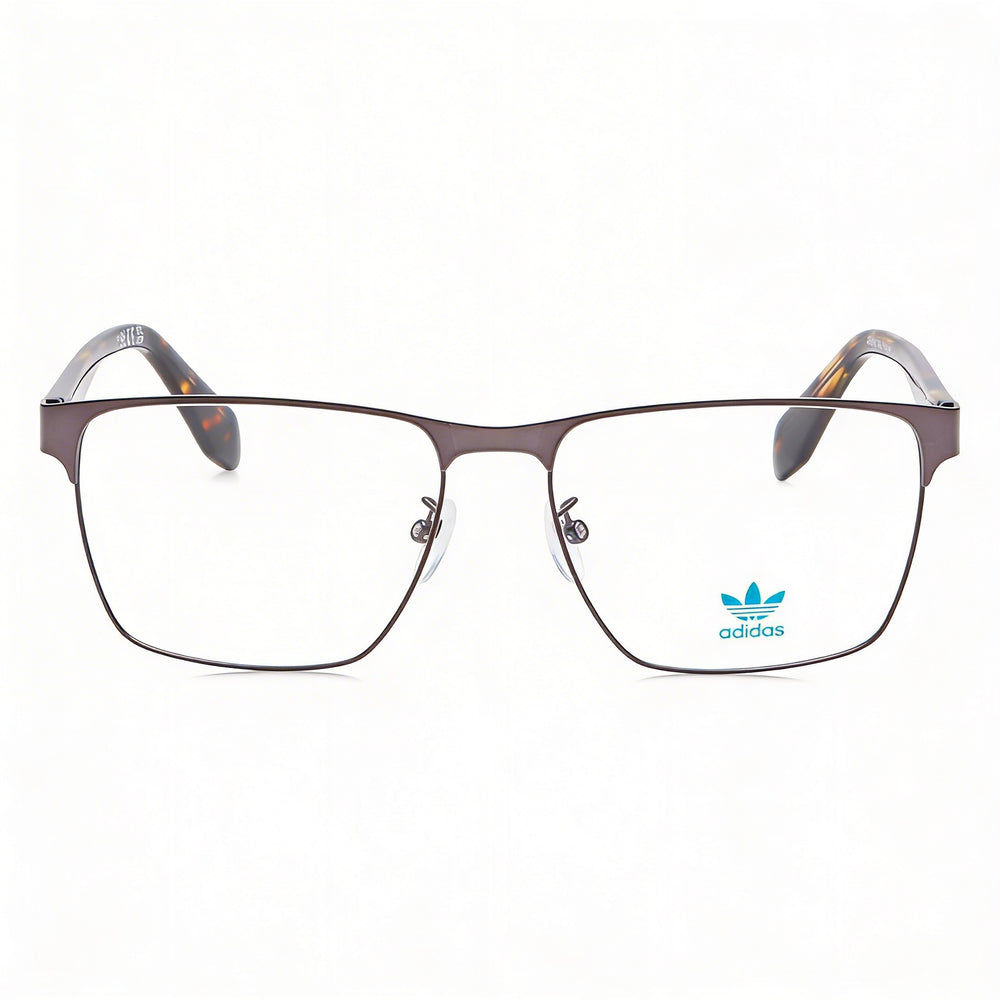 Gafas Adidas Modern para hombre con montura metálica, color bronce brillante con lentes de policarbonato transparentes, tamaño 55-16-140