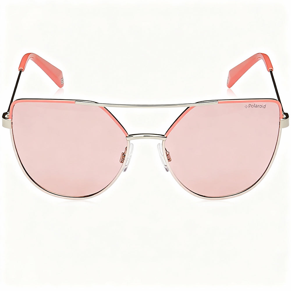 Polaroid Pld 6057/S Women's Pink Metal Pilot Polarized UV Protection Sunglasses with Pink Lenses 58-17-140