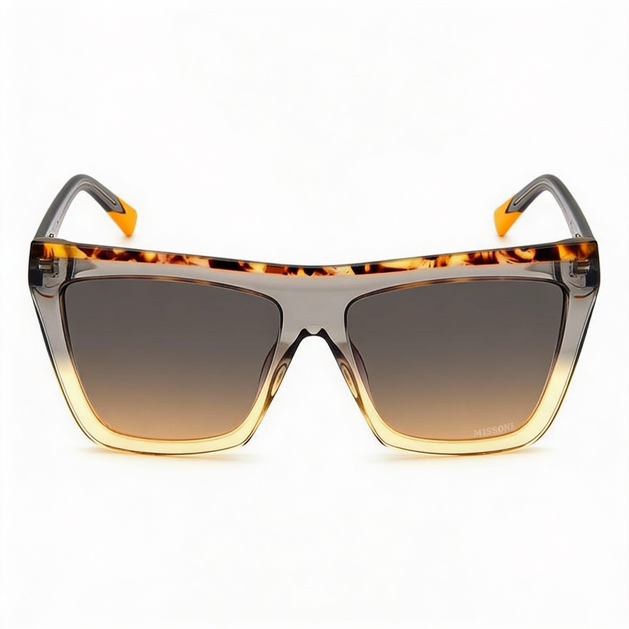 Gafas de sol unisex clásicas Missoni de acetato no polarizadas, montura gris ocre marrón ocre, lentes marrón ocre, 59 mm, Photo 1