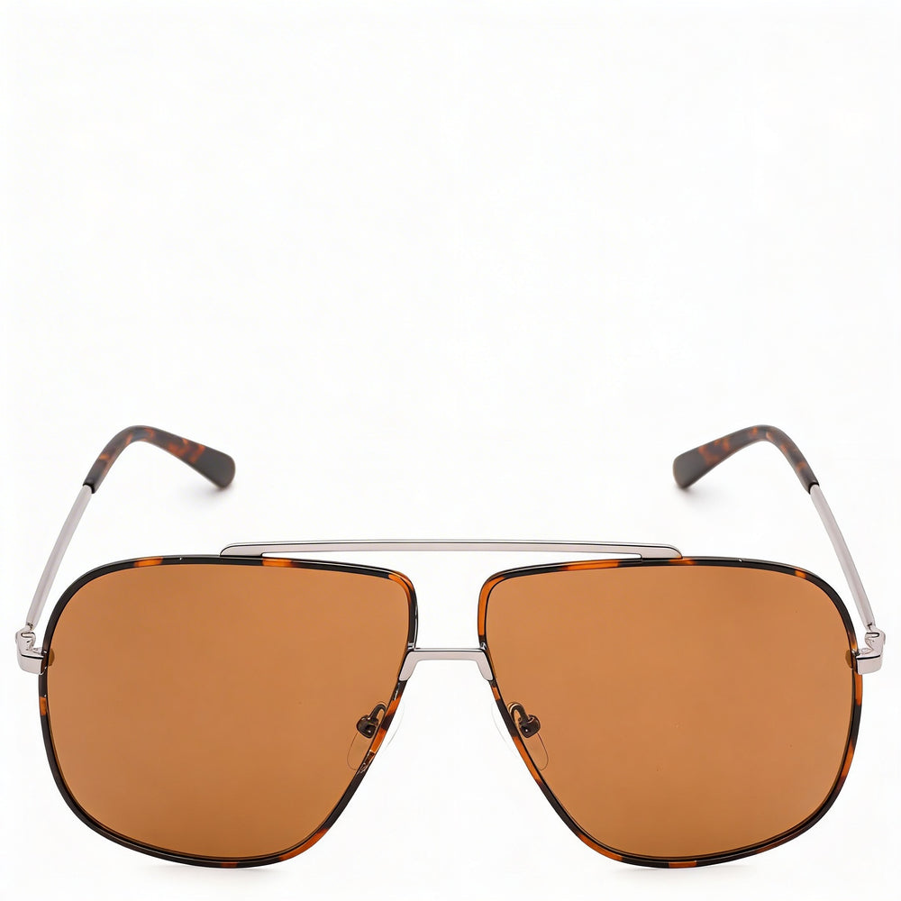 Guess Classic Men's Polycarbonate Havana Ruthenium Frame Sunglasses with Polycarbonate Brown UV400 Lenses 61mm