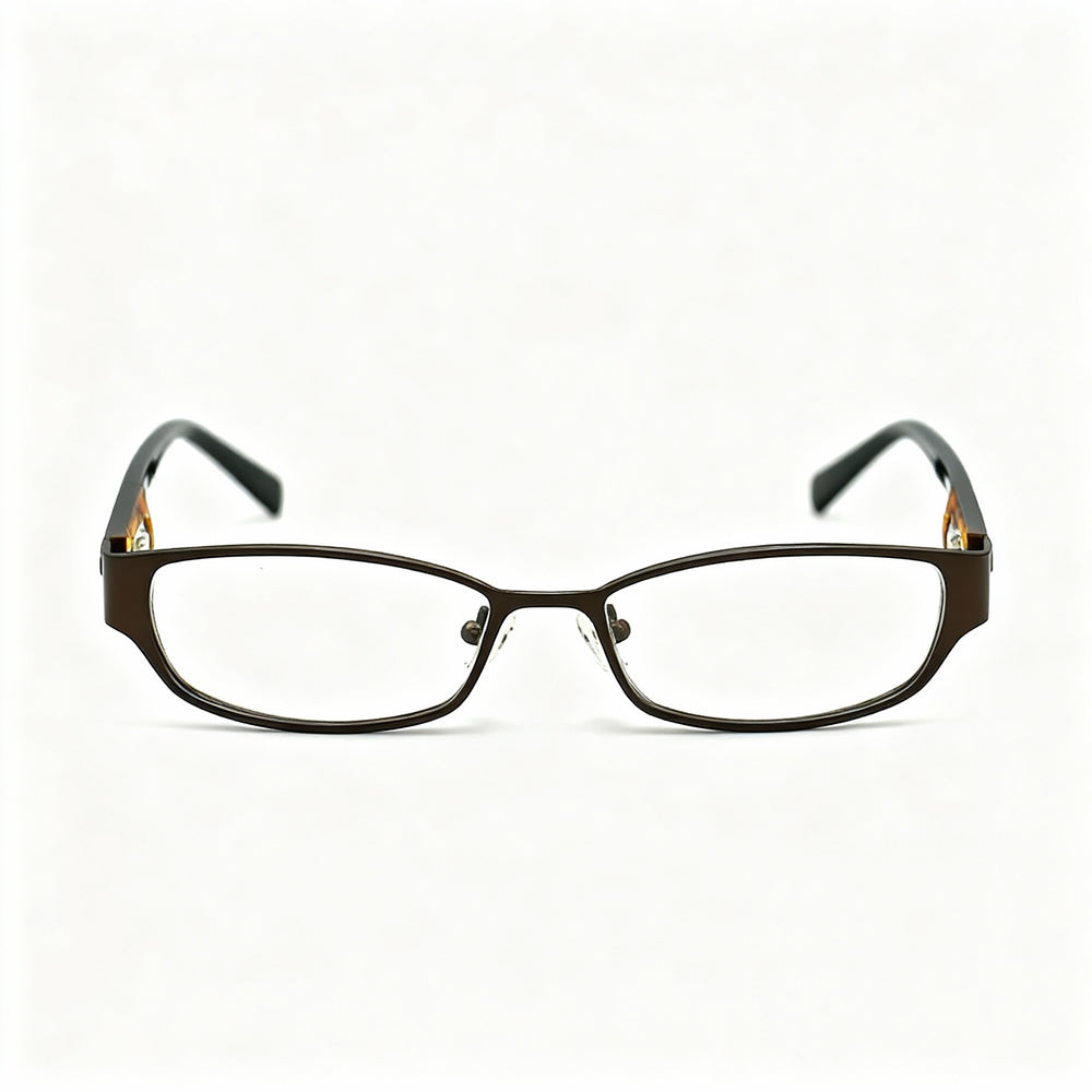 GUESS GU2412 Unisex Brown Metal Full-Rim Round Optical Eyeglasses Frames with Customizable Lenses 52-16-135mm