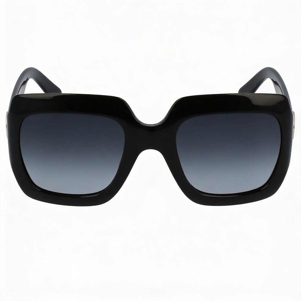 Gucci GG0053SN Unisex Shiny Black Composite Frame Sunglasses with Shaded Dark Grey Gradient Lenses 54mm