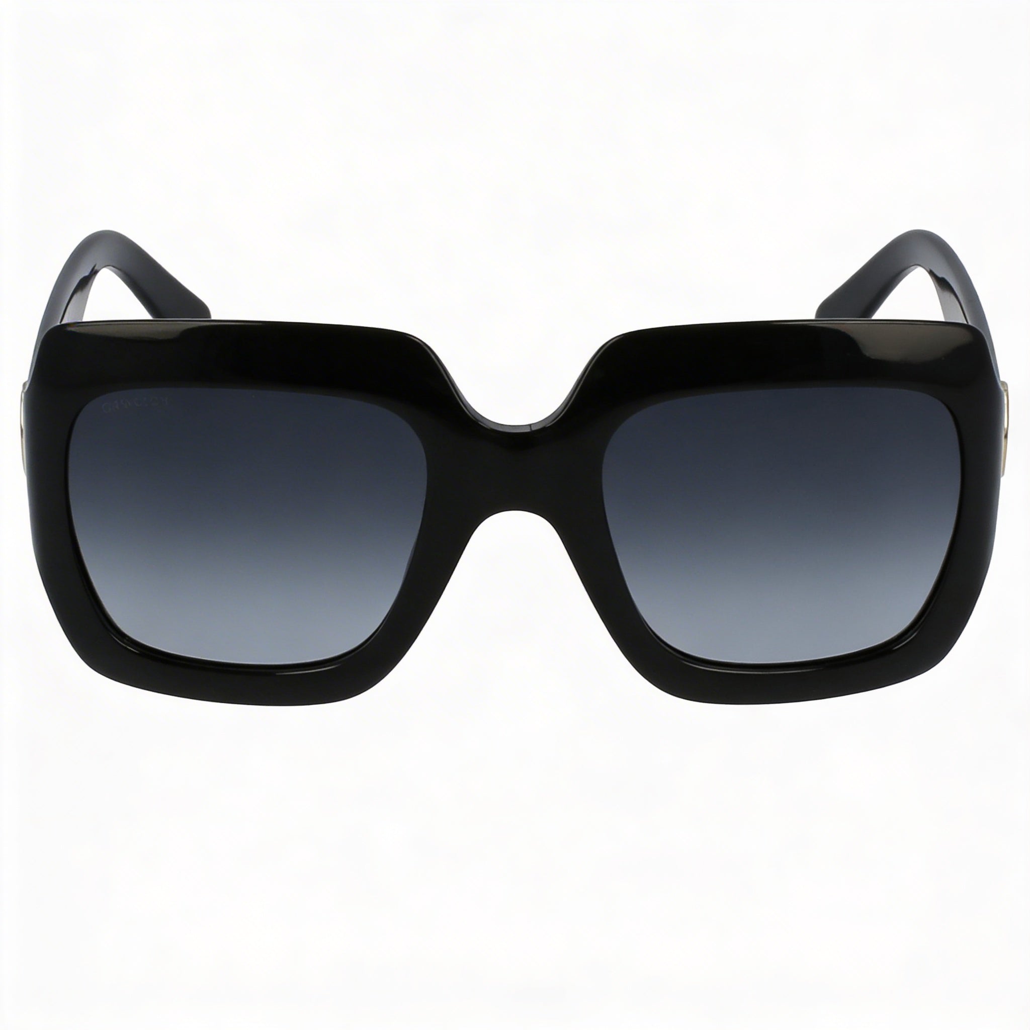 Gucci GG0053SN Unisex Shiny Black Composite Frame Sunglasses with Shaded Dark Grey Gradient Lenses 54mm, Photo 2