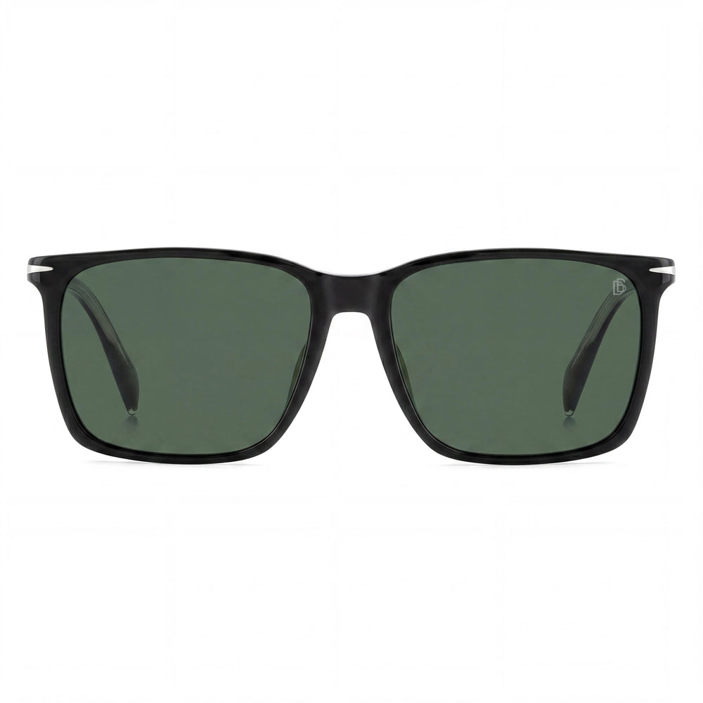 David Beckham Casual Db 1145-G-S Men's Polarized Sunglasses, Black Light Acetate Frame, Green Lenses 58mm