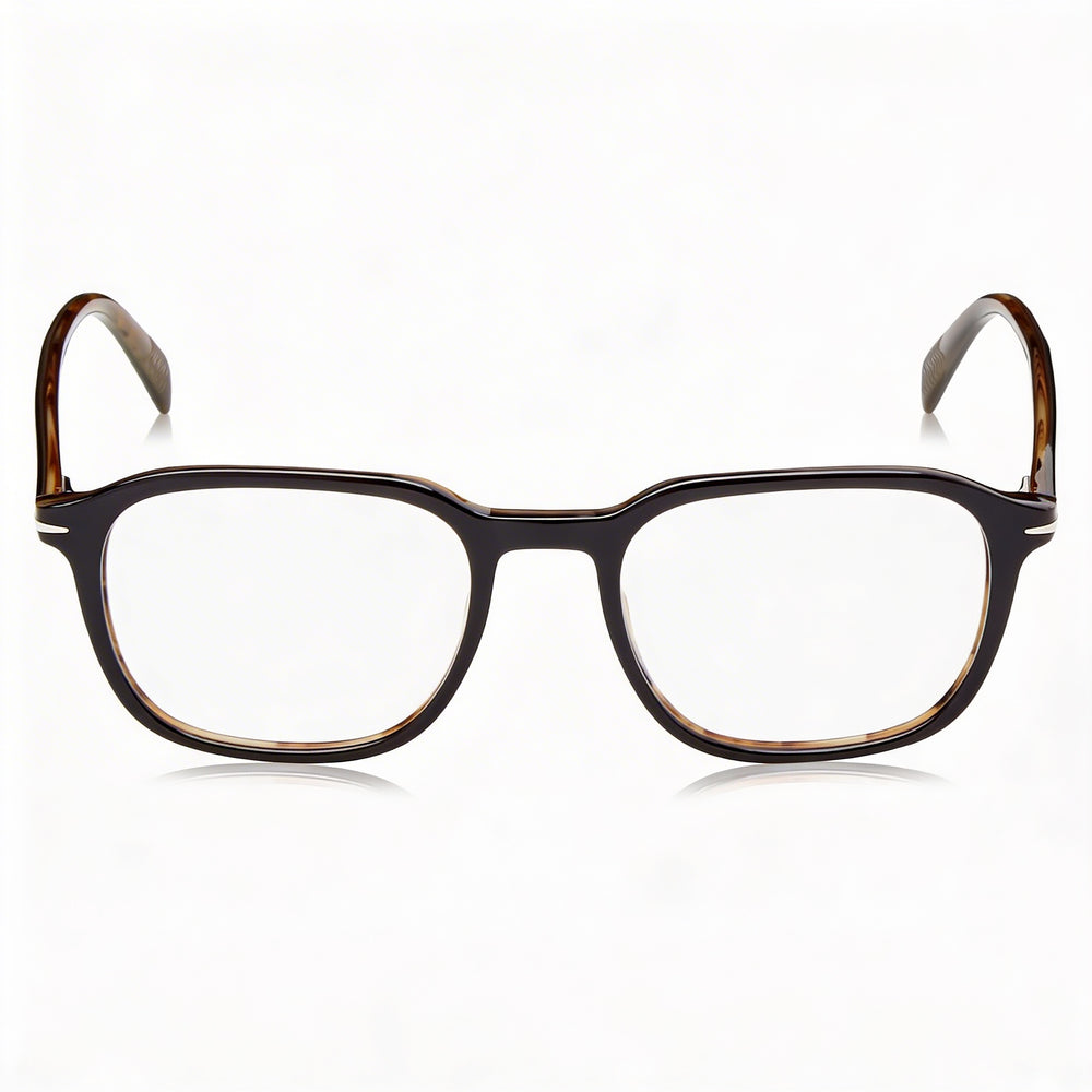 Gafas de sol David Beckham DB 1084 para hombre, con montura de plástico marrón y rayas negras, lentes transparentes de 51 mm