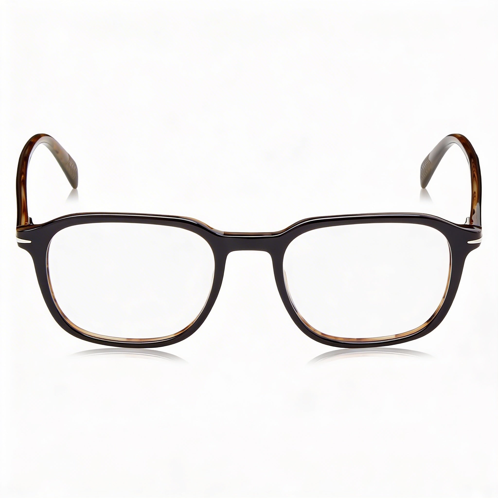 David Beckham Db 1084 Men's Black Striped Brown Plastic Frame Clear Lenses 51mm, Photo 1