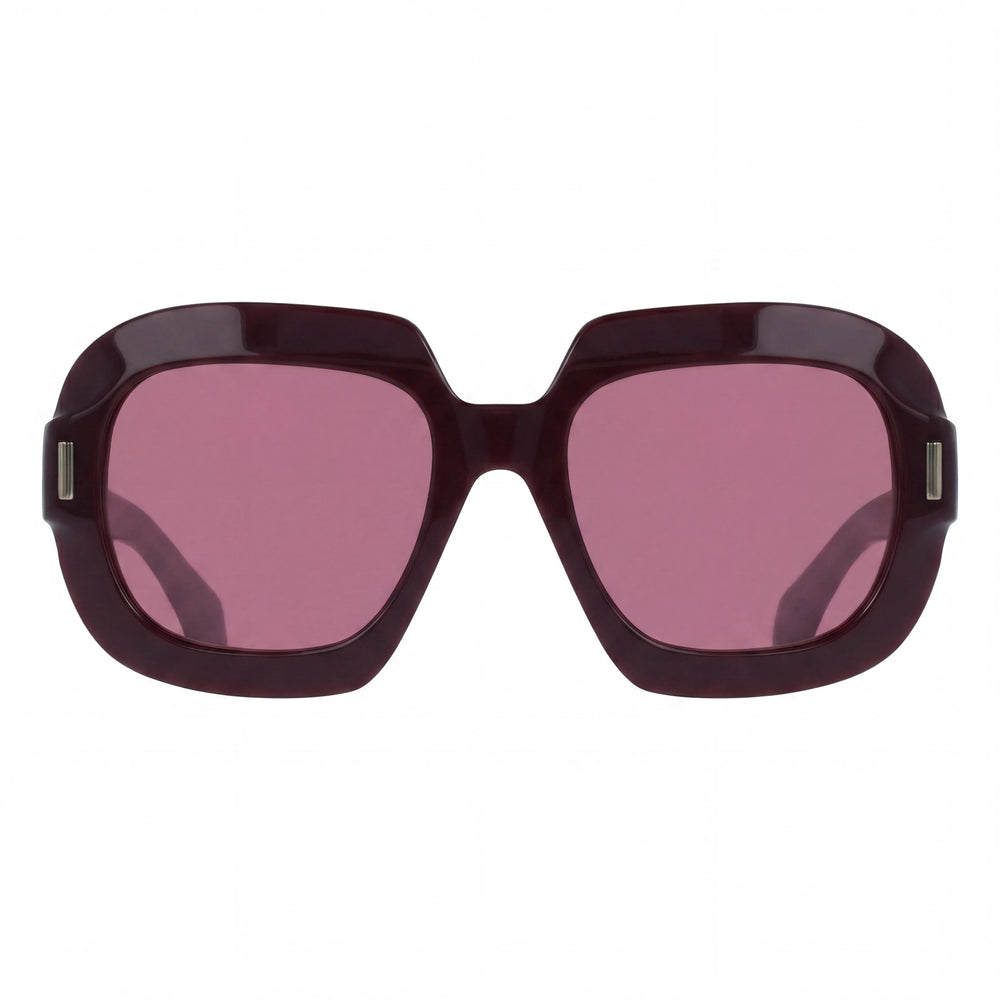 Gafas de sol Ferragamo para hombre, con montura de acetato moderno color burdeos, 54
