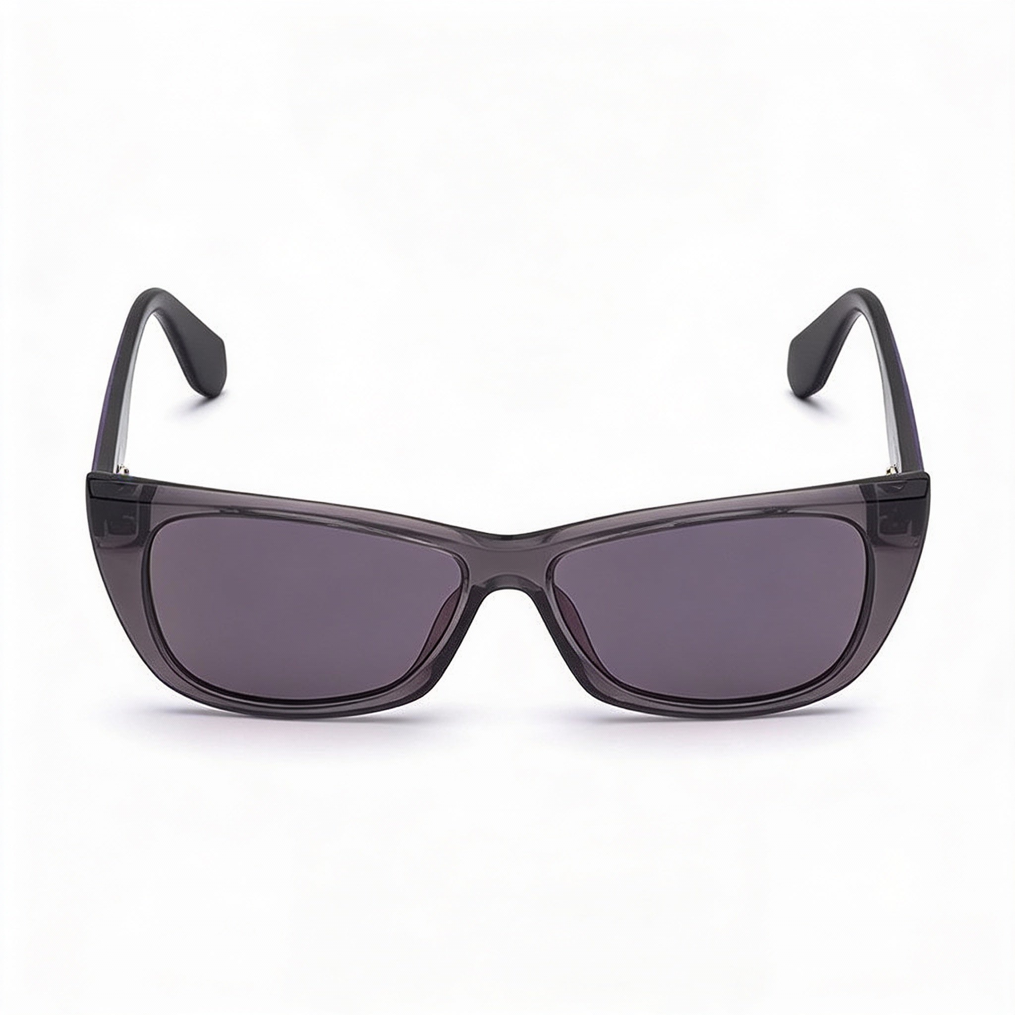 Gafas de sol adidas Originals OR0027 para mujer, estilo casual, de acetato gris transparente con lentes de espejo morado degradado de 55 mm, Photo 2