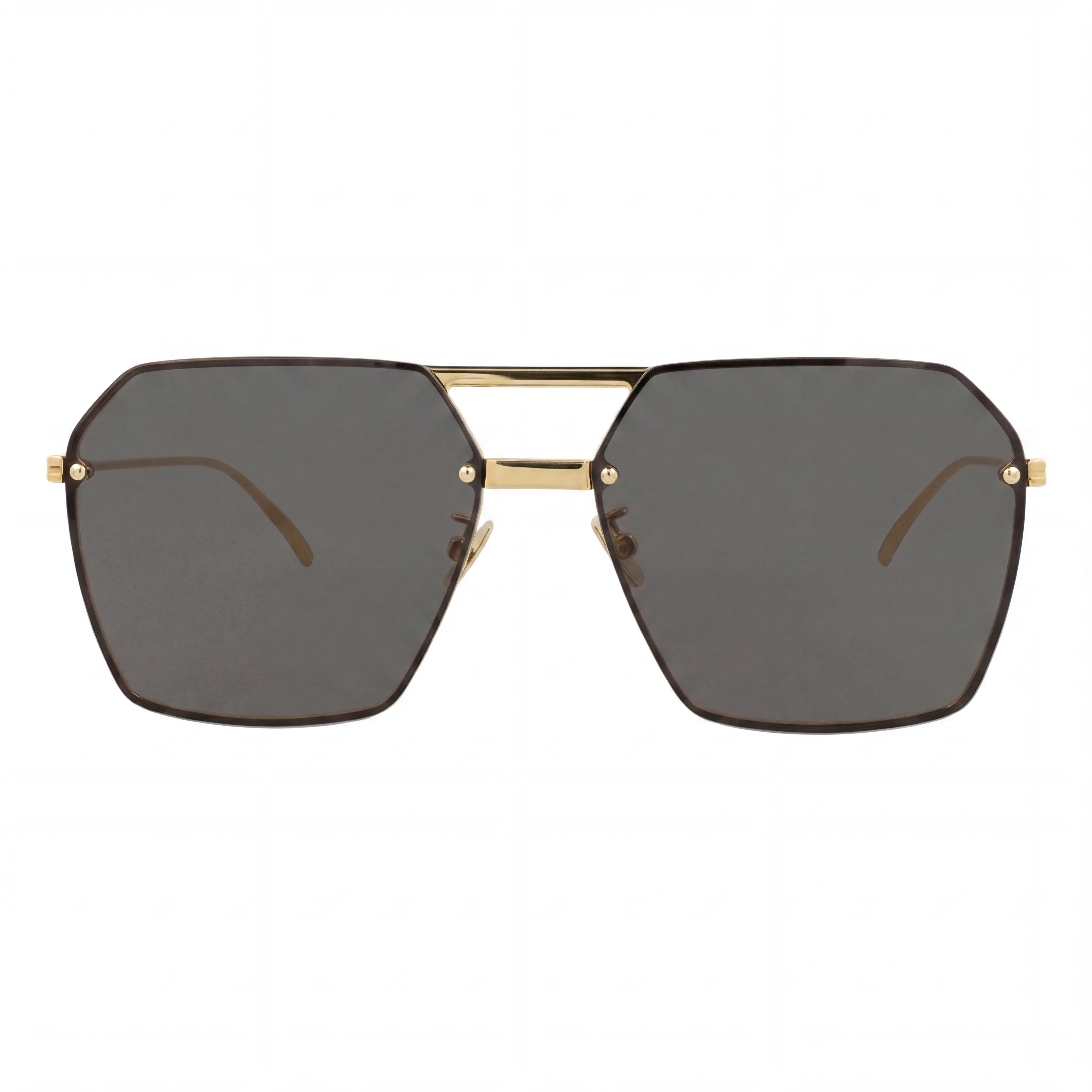 Bottega Veneta Aviador Unisex Metal Dorado Sin Gafas de Sol 61mm, Photo 2