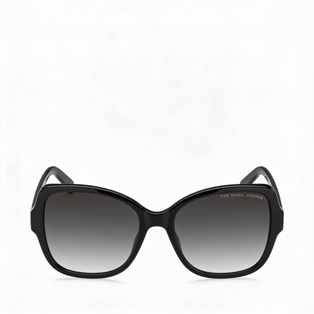 Gafas de sol Marc Jacobs MARC 555/S para mujer, de acetato negro, con cristales de 55 mm degradados en gris oscuro, sin polarizar y con protección UV
