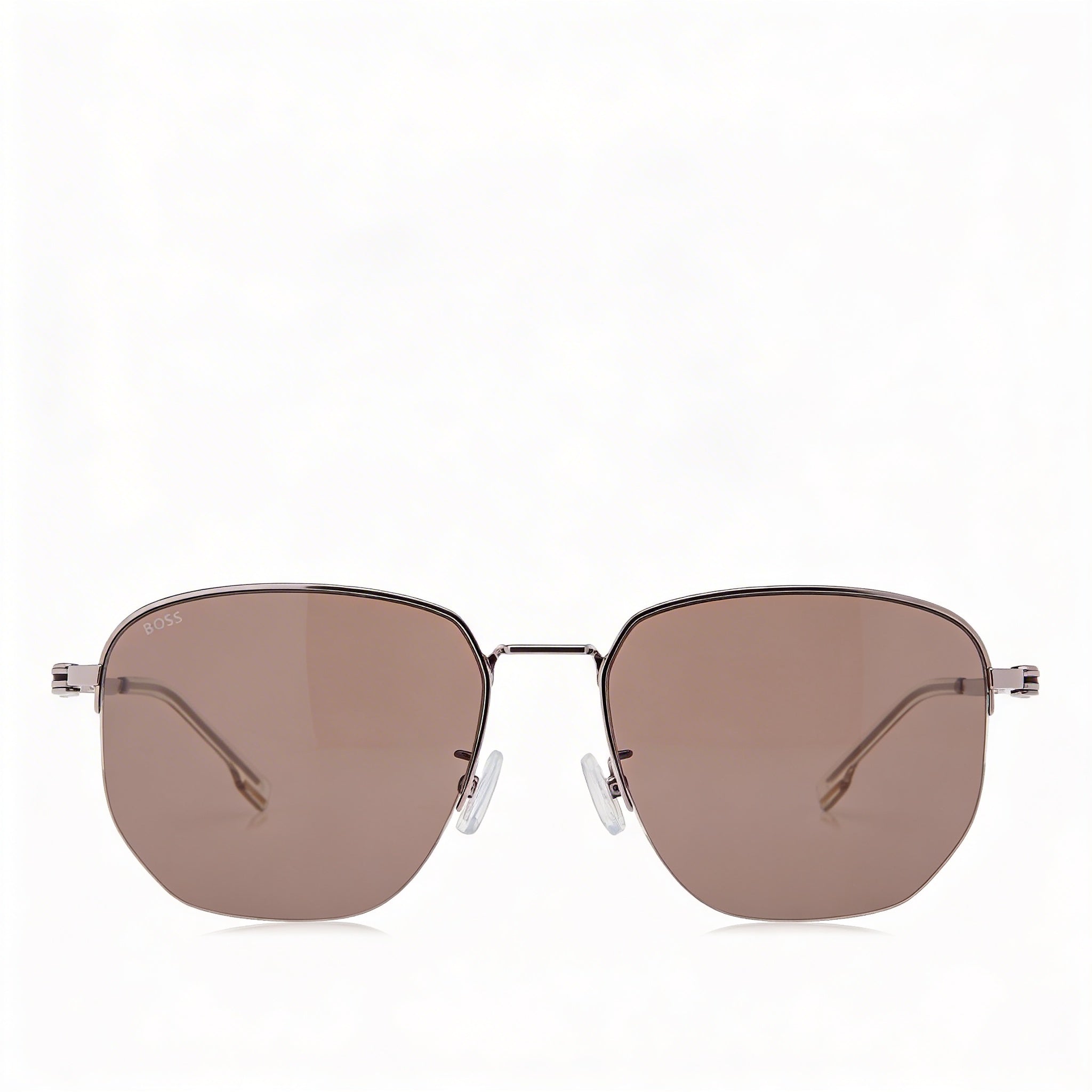 Gafas de sol unisex modernas Hugo Boss de acero inoxidable con montura y lentes de rutenio y protección UV, 57 mm, Photo 2