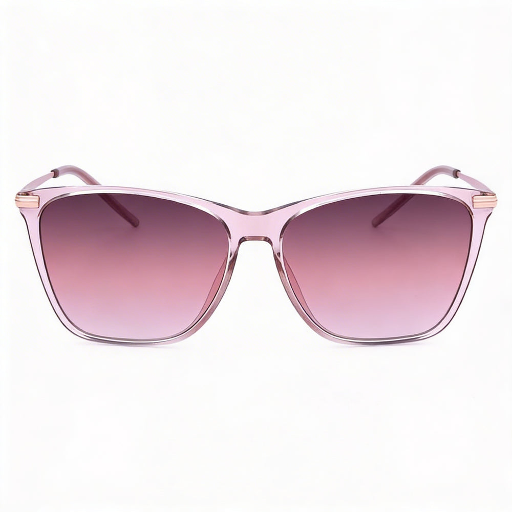 Gafas de sol Hugo Boss Casual para mujer, de acetato rosa dorado claro, con lentes rosadas con degradado burdeos, 100 % protección UV, 58 mm