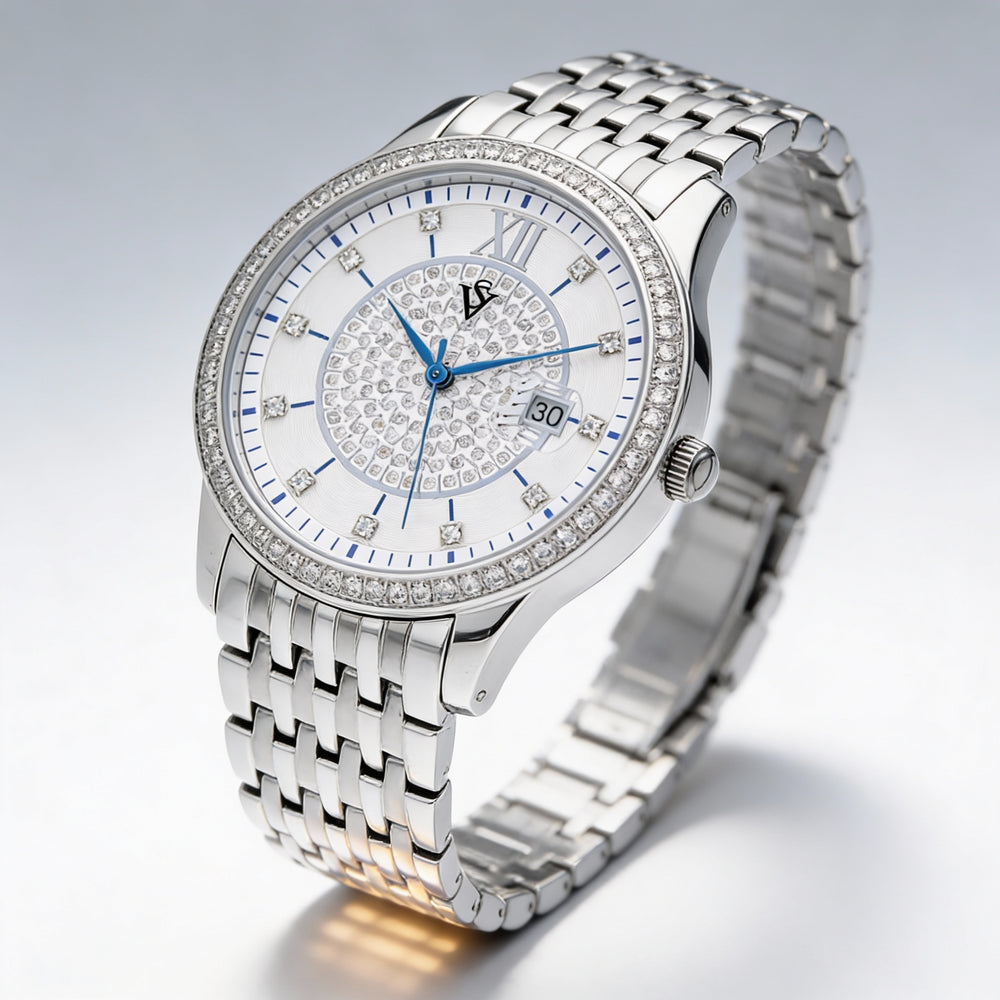 Reloj de cuarzo Christian Van Sant Carla CV0480 para mujer, con caja y pulsera de acero inoxidable y esfera blanca