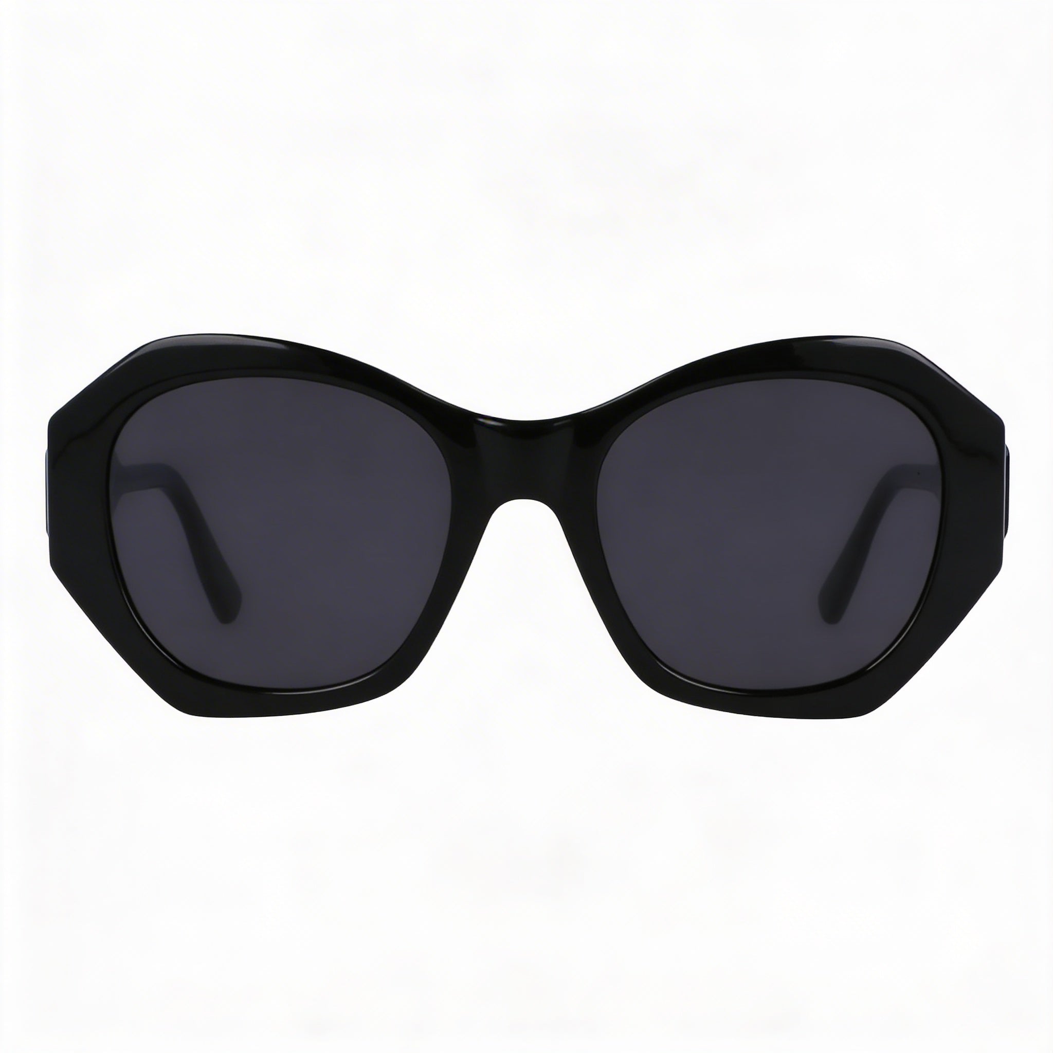 KARL LAGERFELD KL6146S N Gafas de Sol Redondas para Mujer de Plástico Negro con Lentes Negras, 54mm Protección UV, Photo 2