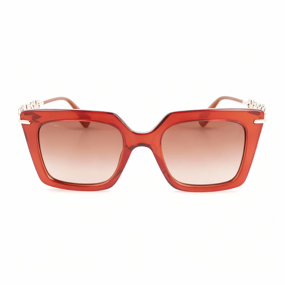 Gafas de sol Salvatore Ferragamo SF1041S para mujer, diseño de mariposa, de plástico, con montura marrón transparente, degradado marrón, no polarizadas, 51 mm