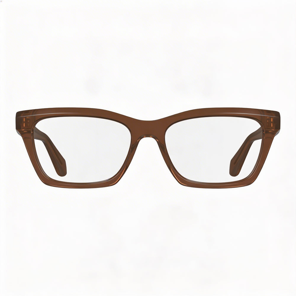 Salvatore Ferragamo Men's SF2986 Acetate Transparent Brown Eyeglasses with Polycarbonate Lenses 53mm