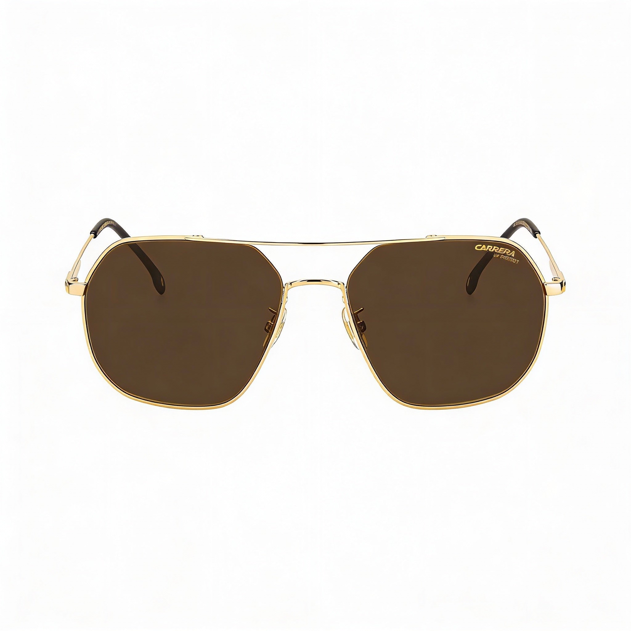 Gafas de sol Carrera Classic unisex de acero inoxidable dorado con lentes marrón oscuro y protección UV de 58 mm, Photo 2