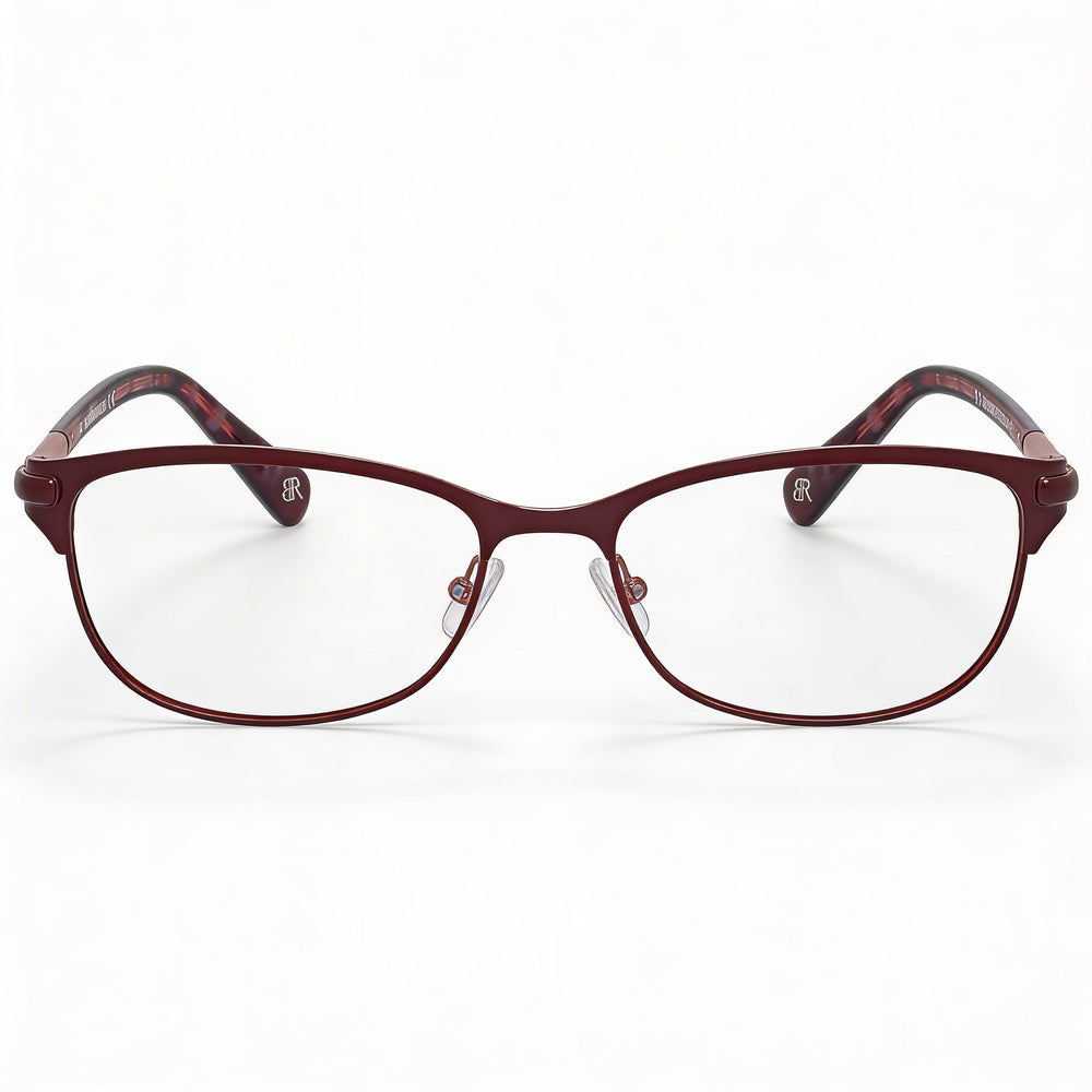 BANANA REPUBLIC Gafas metálicas Serafina para hombre en color burdeos con lentes de 51 mm, puente de 16 mm y patillas de 130 mm