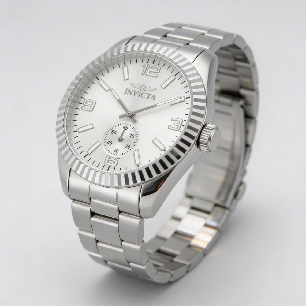 Invicta Specialty 49356 Unisex Analog Quartz Silver Dial Stainless Steel Case Bracelet 43mm Wrist Watch