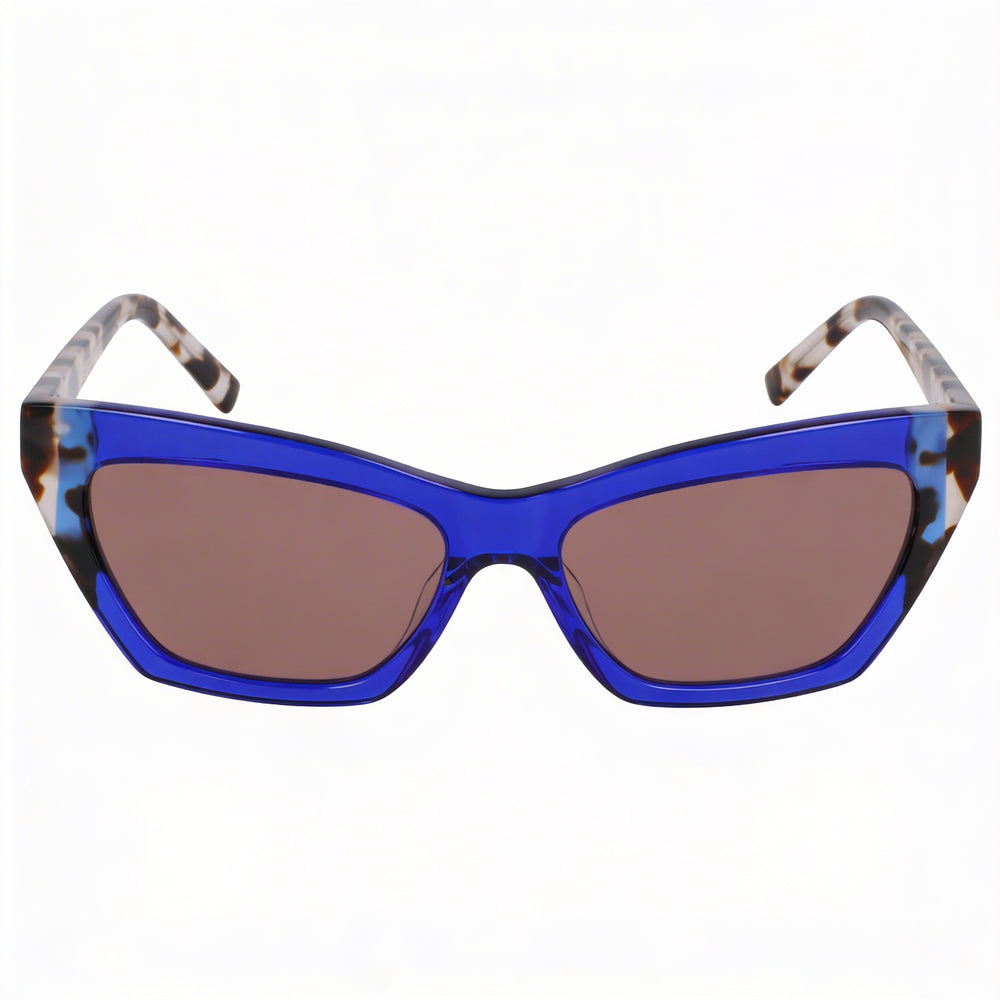 Gafas clásicas de acetato DKNY para mujer, montura color carey cobalto, protección UV, lentes de 55 mm, puente de 16 mm