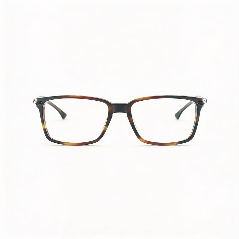 SMITH Classic Men's Matte Dark Havana Plastic Full Rim Rectangular Eyeglasses