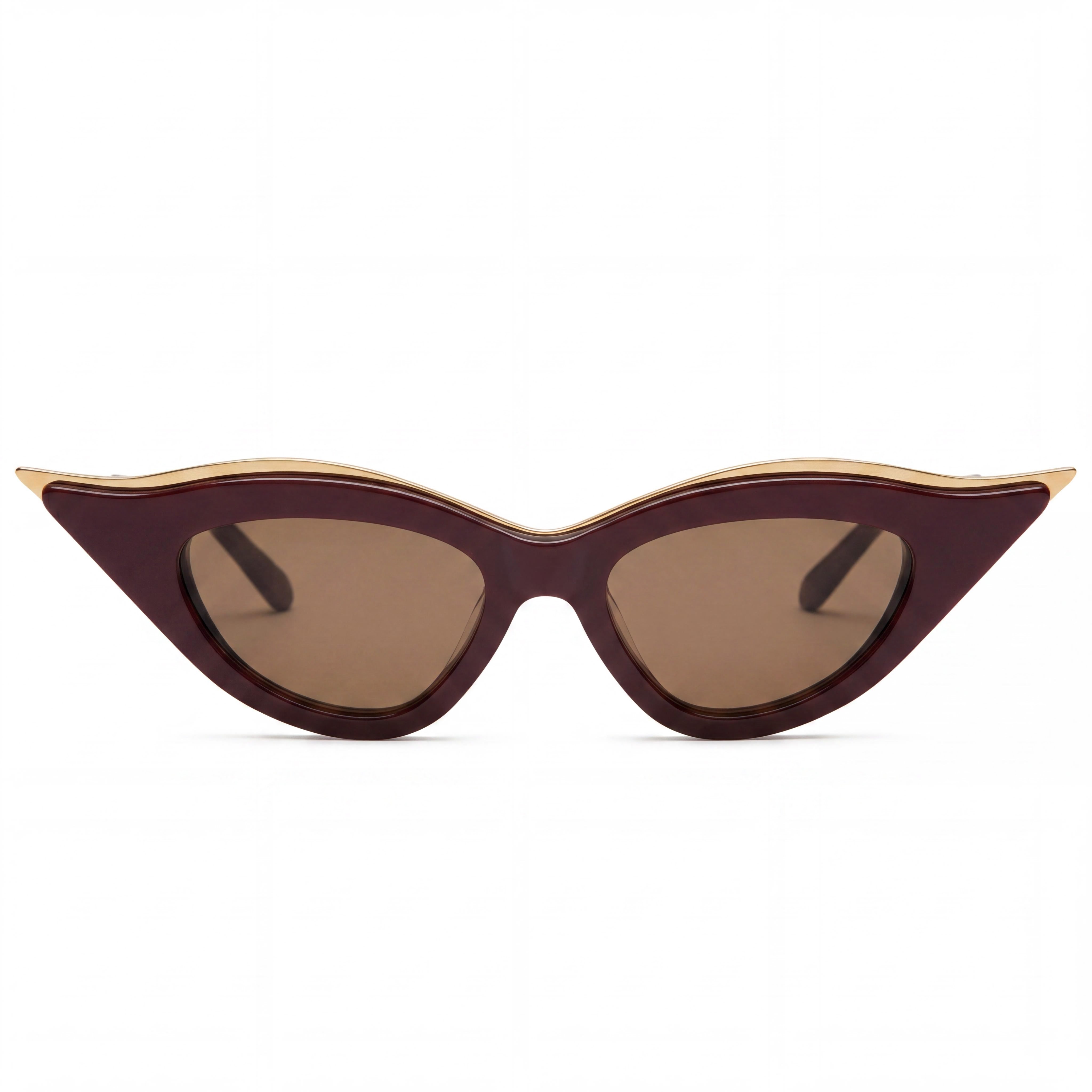 Gafas de sol Valentino Garavani V-GOLDCUT II de acetato y titanio ojo de gato para mujer con protección 100% UV, marrón oscuro, 49 mm, Photo 2