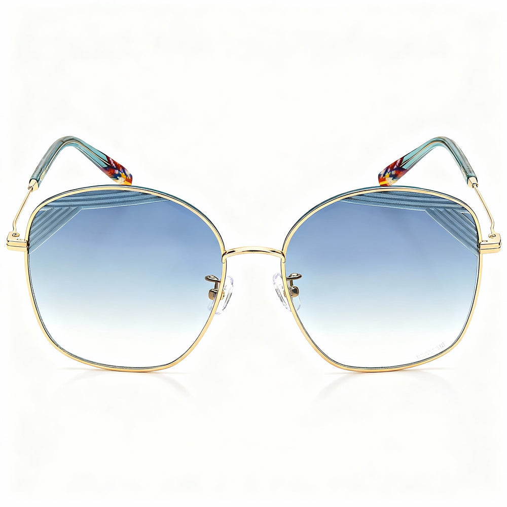 M Missoni Spillo Women's Alloy Steel Gold Blue Frame Non-Polarized Gradient Gold Green Lenses 59mm