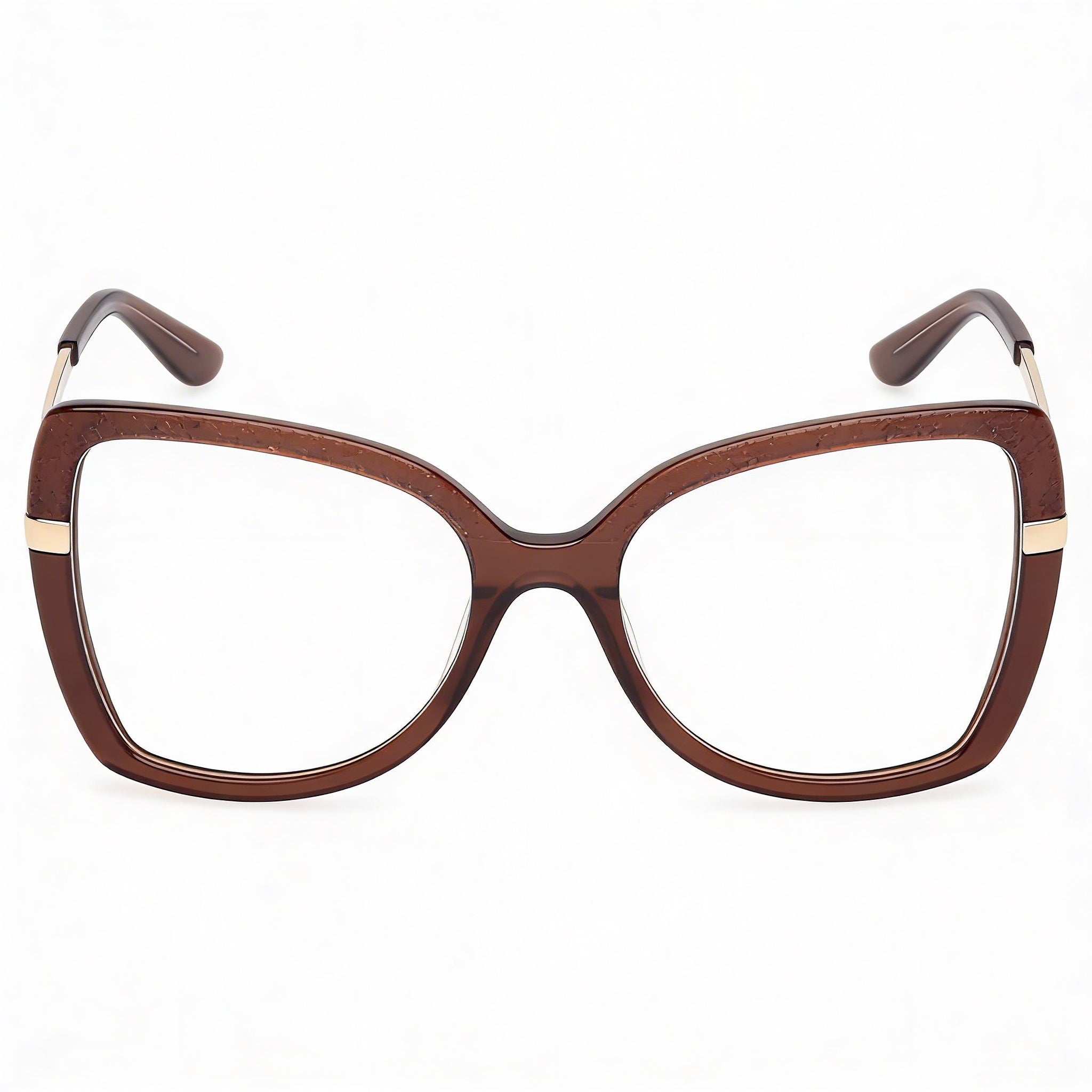 Gafas Guess Gu50245 para mujer, montura de plástico marrón oscuro/dorado pálido con lentes de policarbonato marrón oscuro de 54 mm, Photo 2