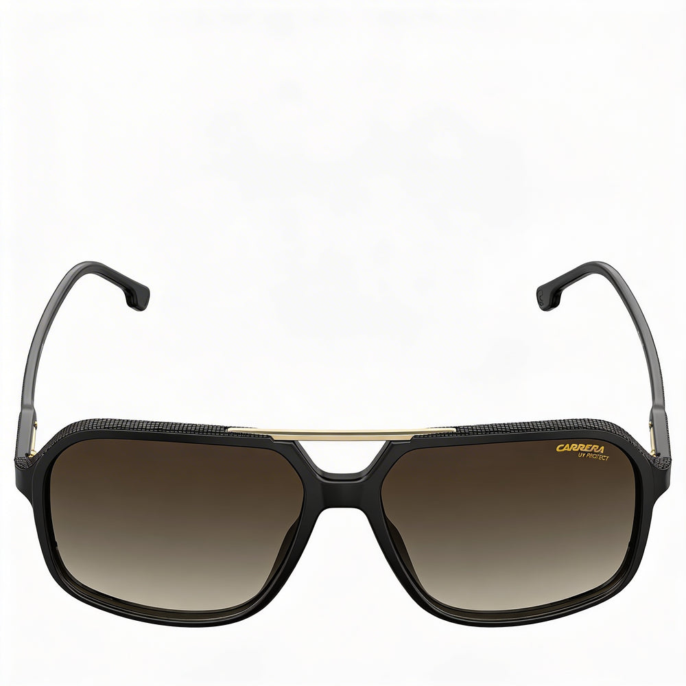 Gafas de sol unisex Carrera CARRERA 229/S con montura de policarbonato, color negro y marrón, lentes de 59 mm de ancho.