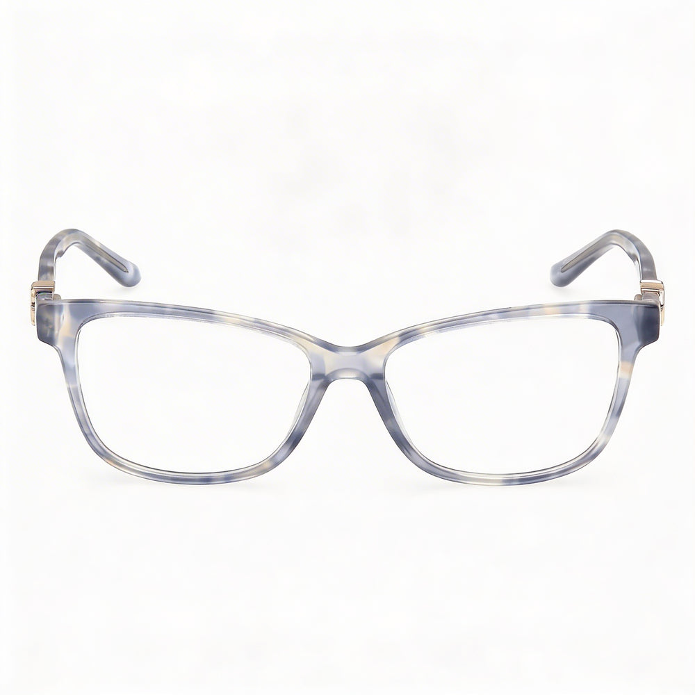 GUESS GU50227 Gafas para mujer con montura de plástico azul brillante y lentes de policarbonato, tamaño 52-15-140